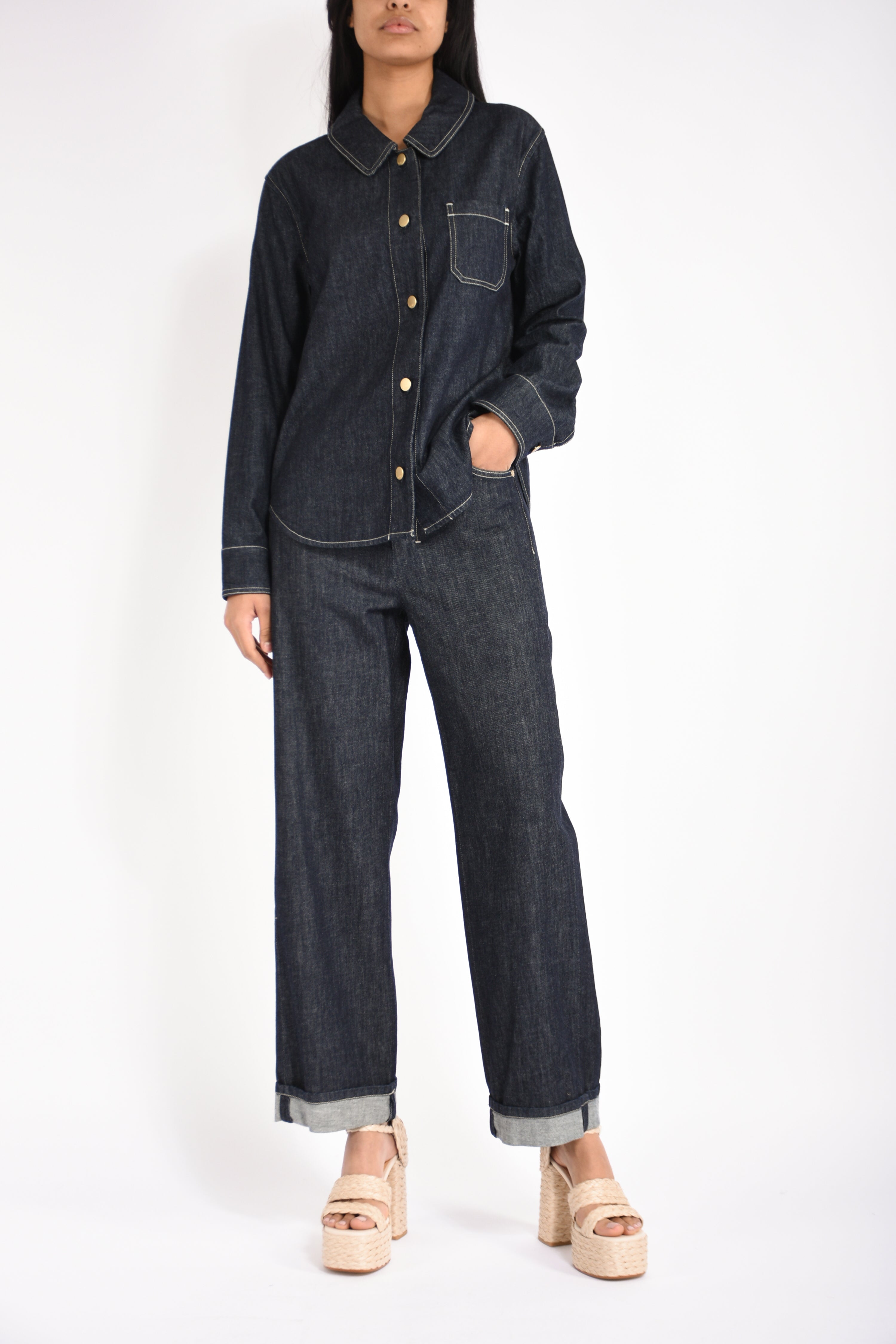 camicia in denim enfasi