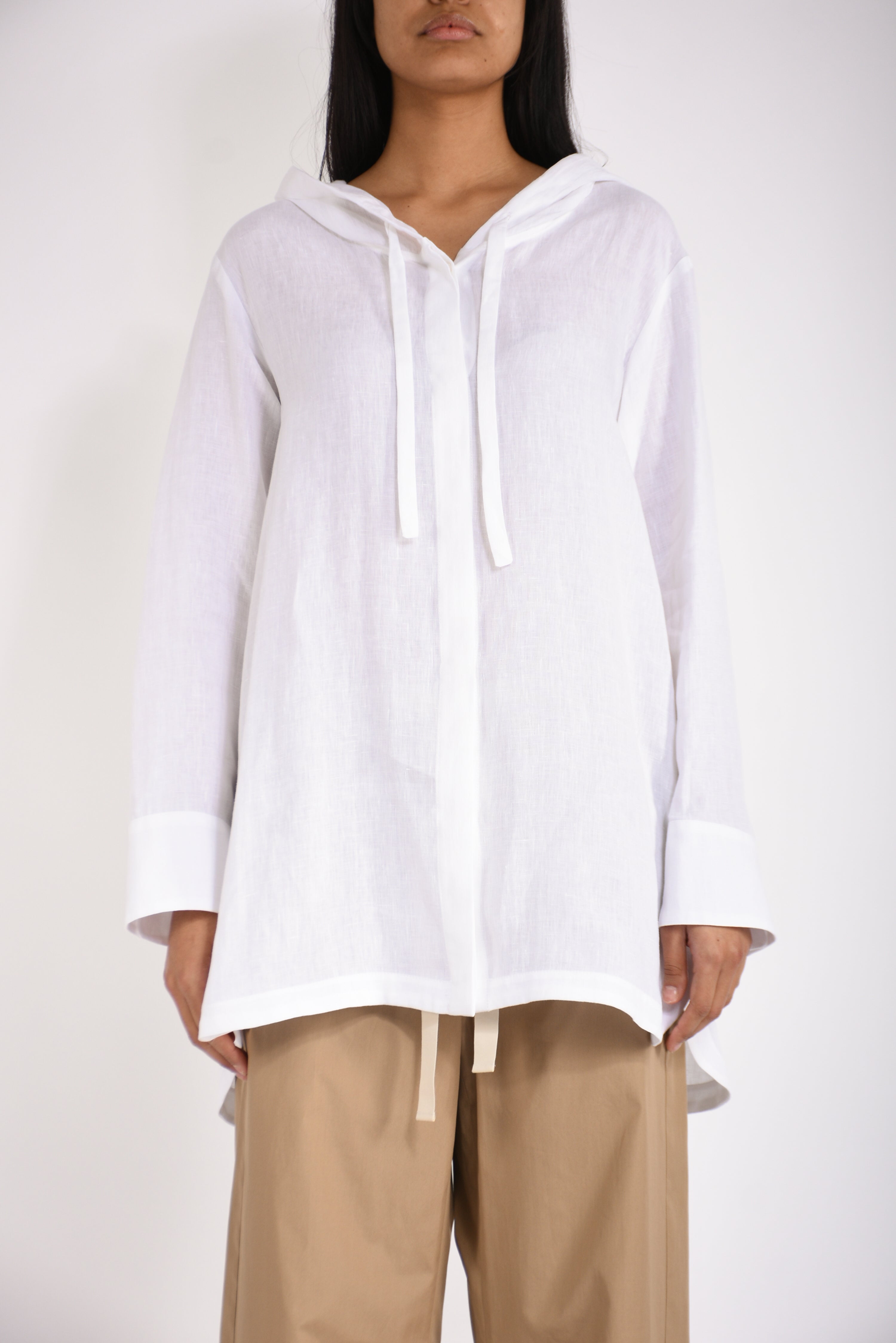 blusa in lino prugna