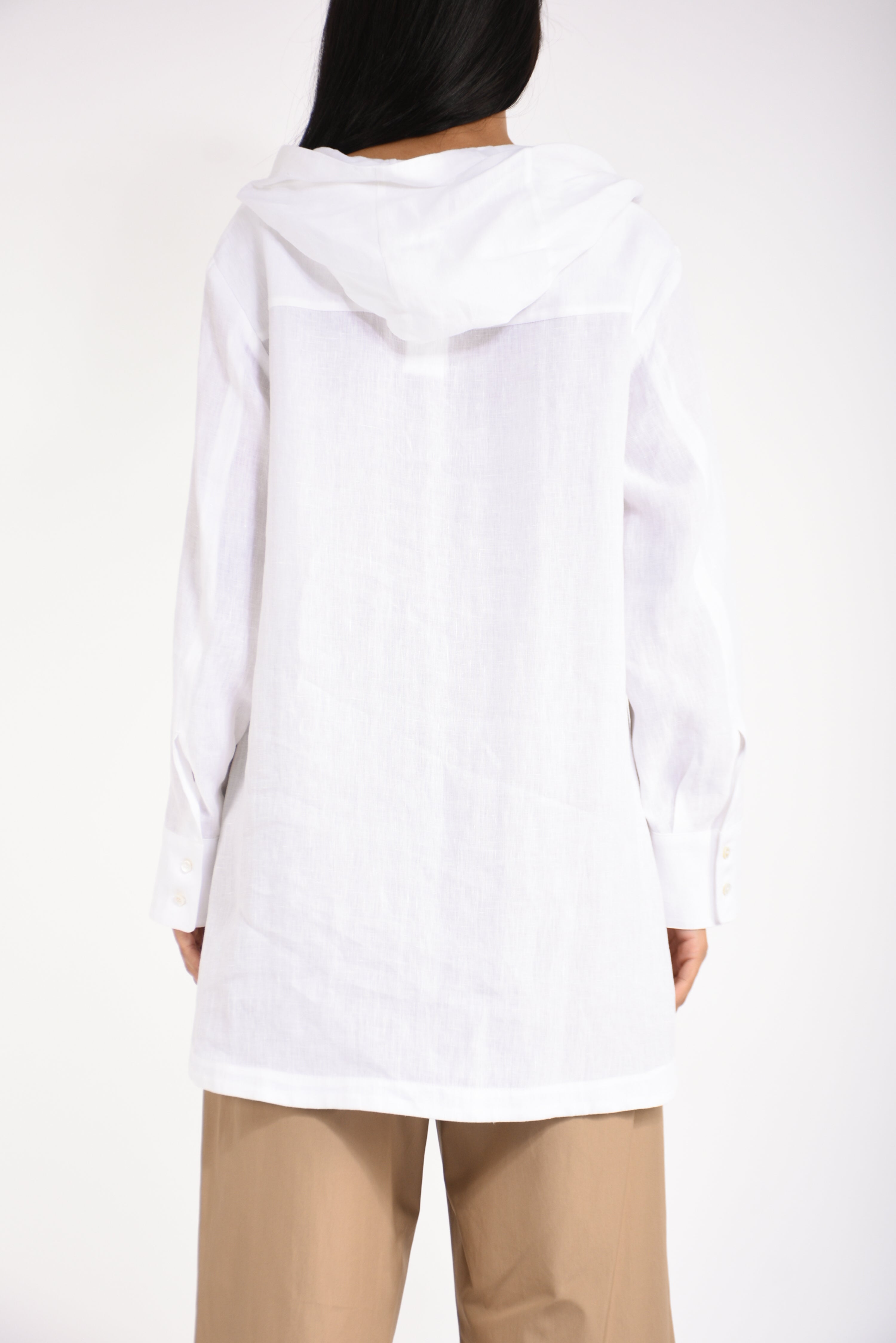 blusa in lino prugna