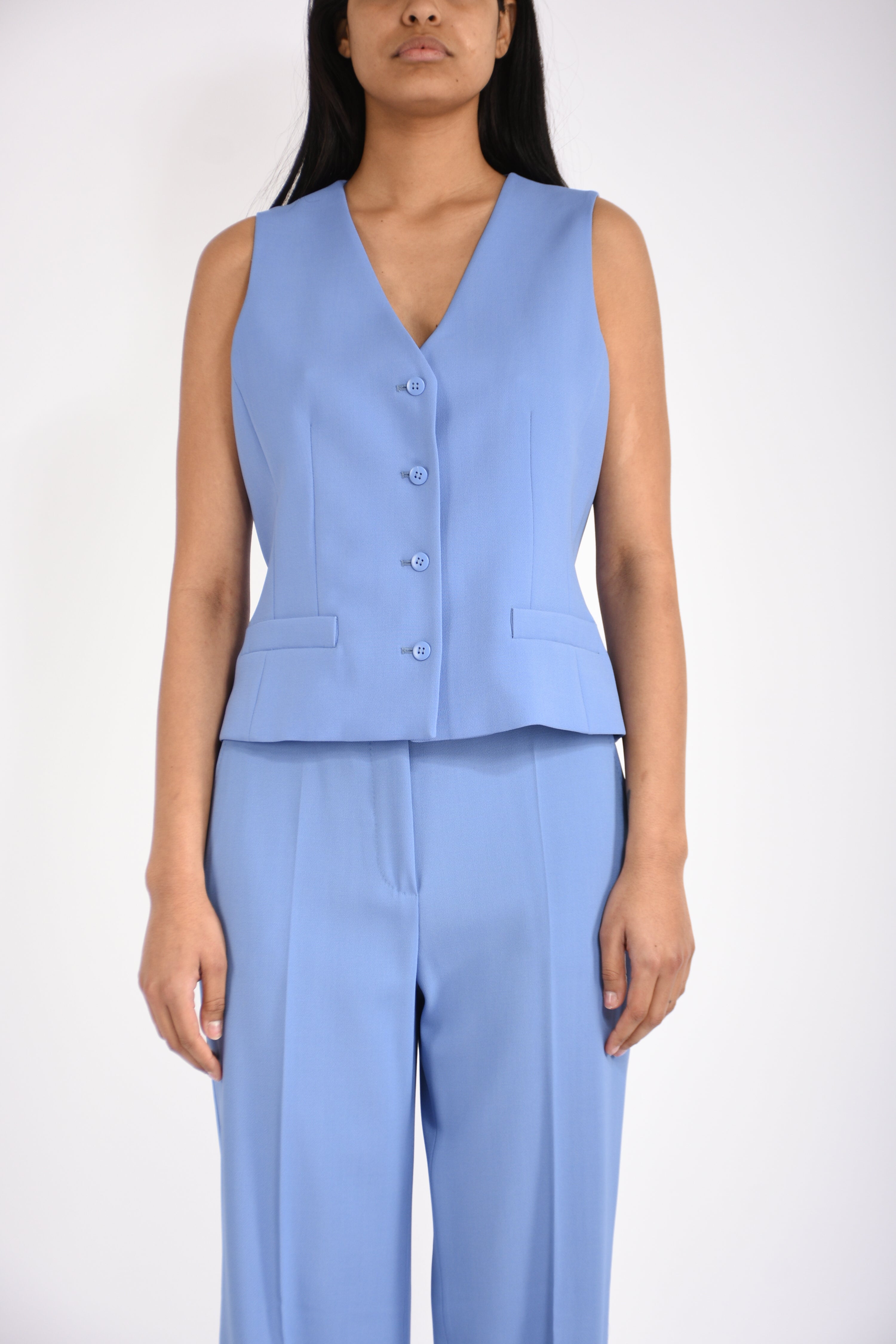 gilet in crepe di lana madia