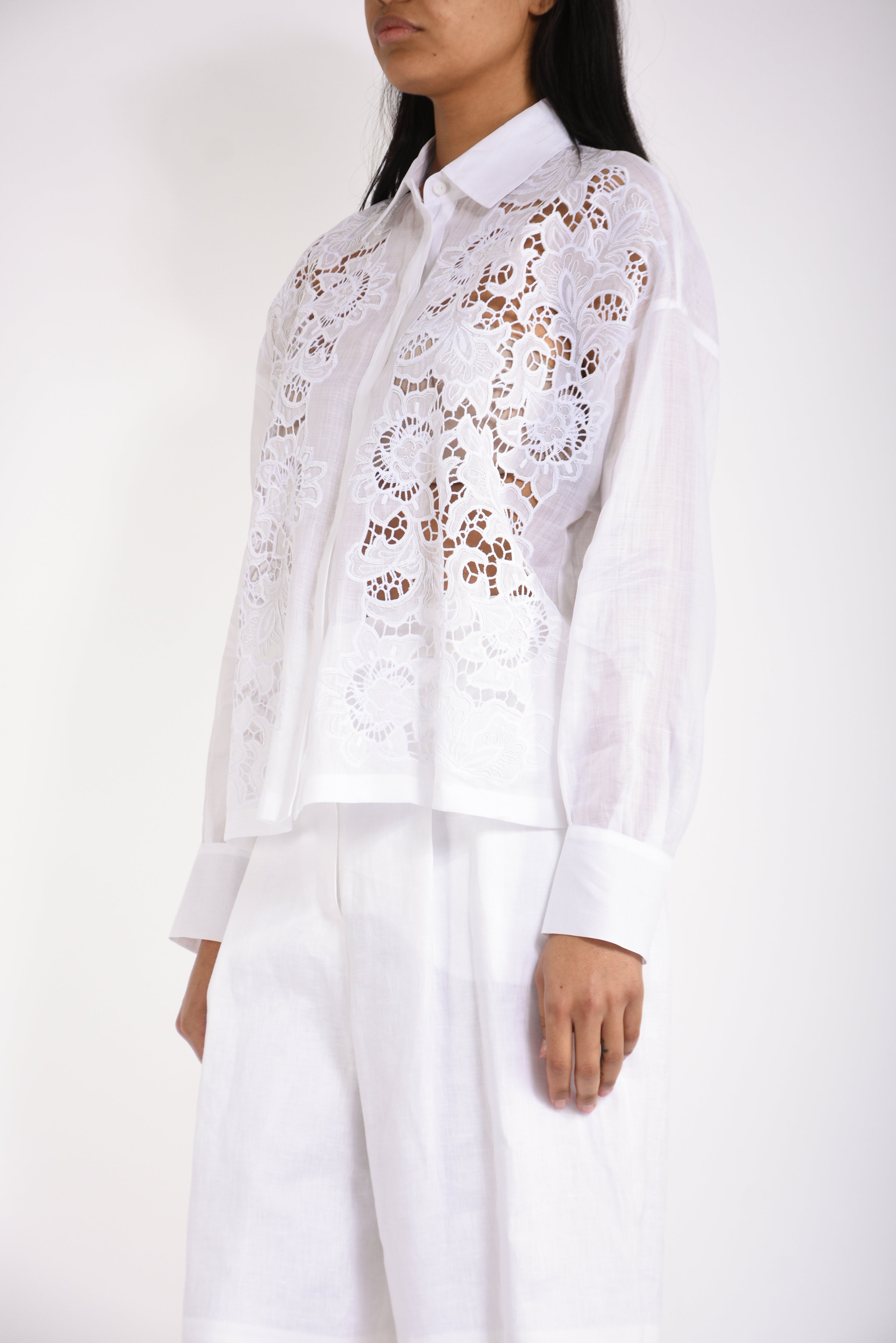 Camicia boxy in tela ramié cali