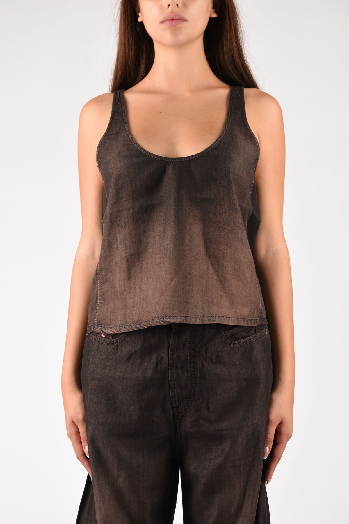 Canotta in denim fluido spalmato
DE NORIAN-S A23282068YF