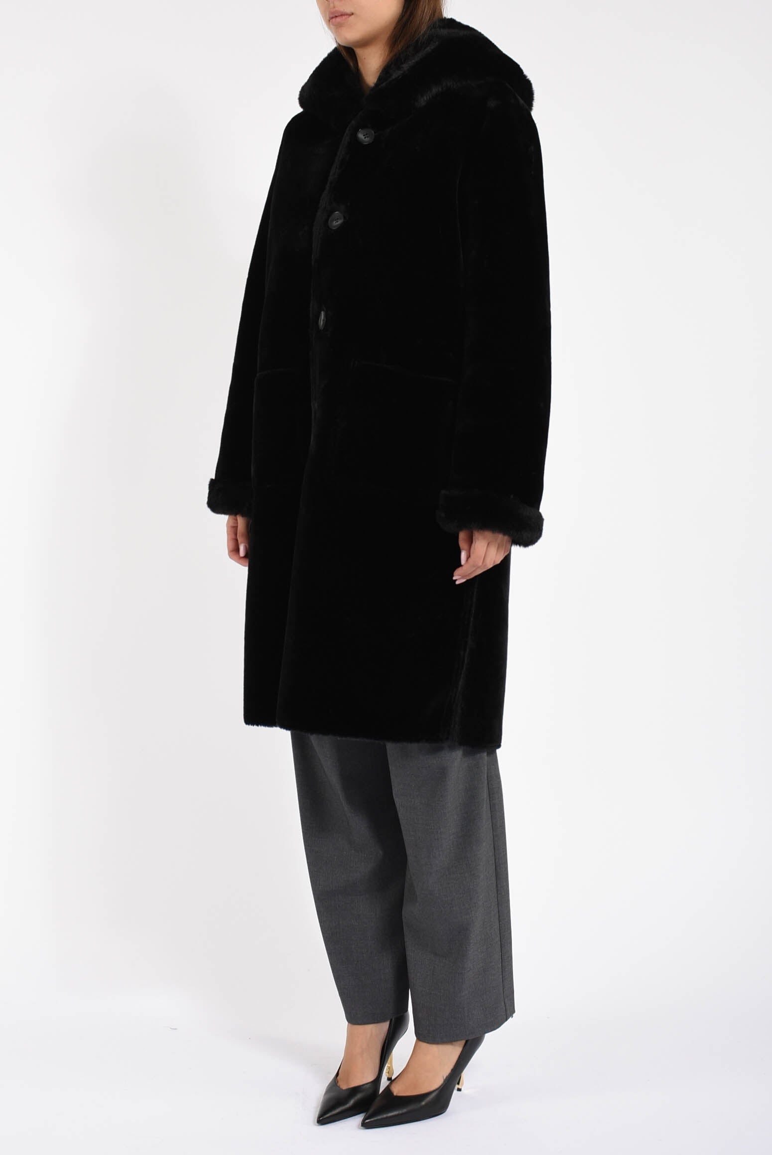 cappotto reversibile in ecopelliccia