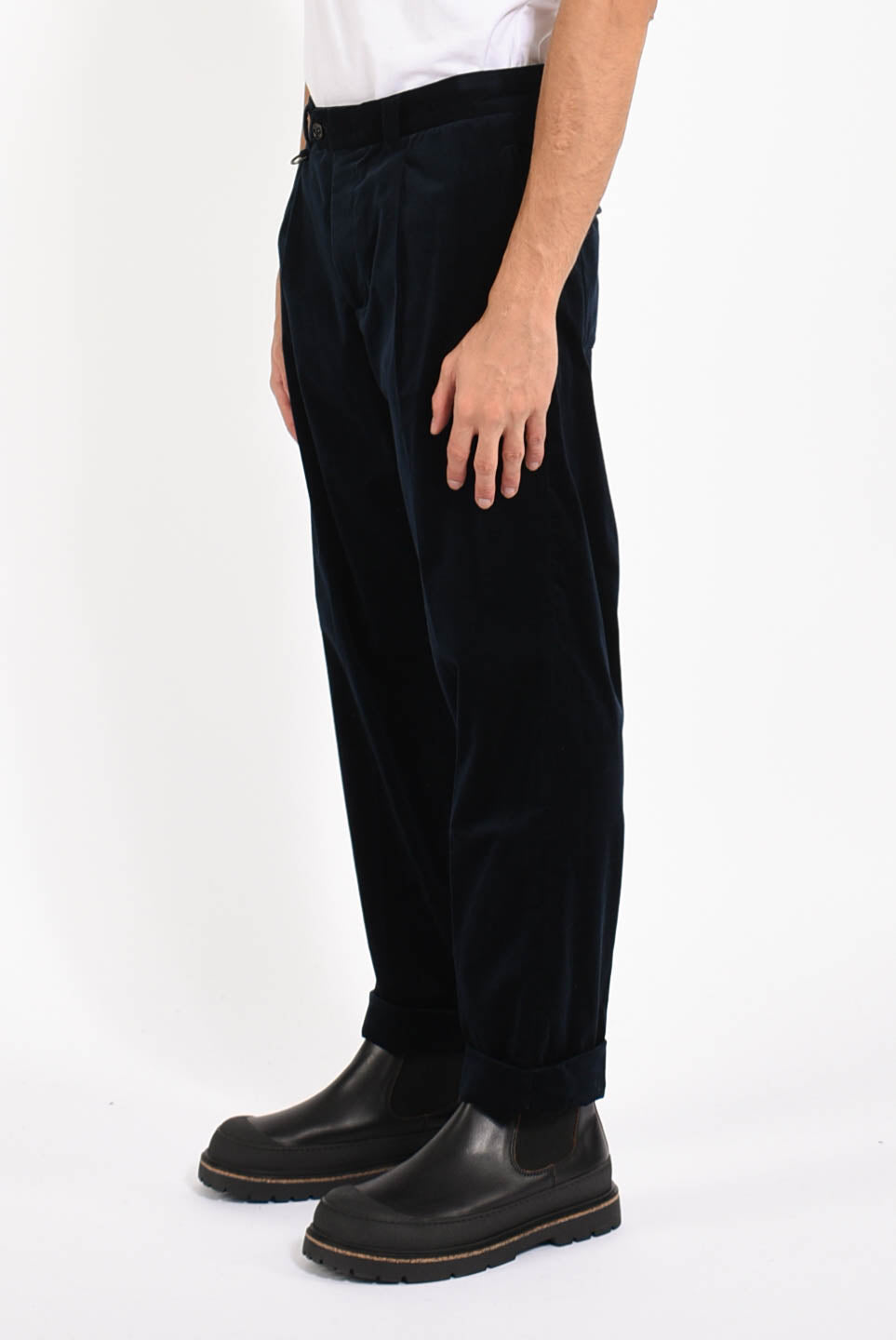 Pantaloni in velluto liscio