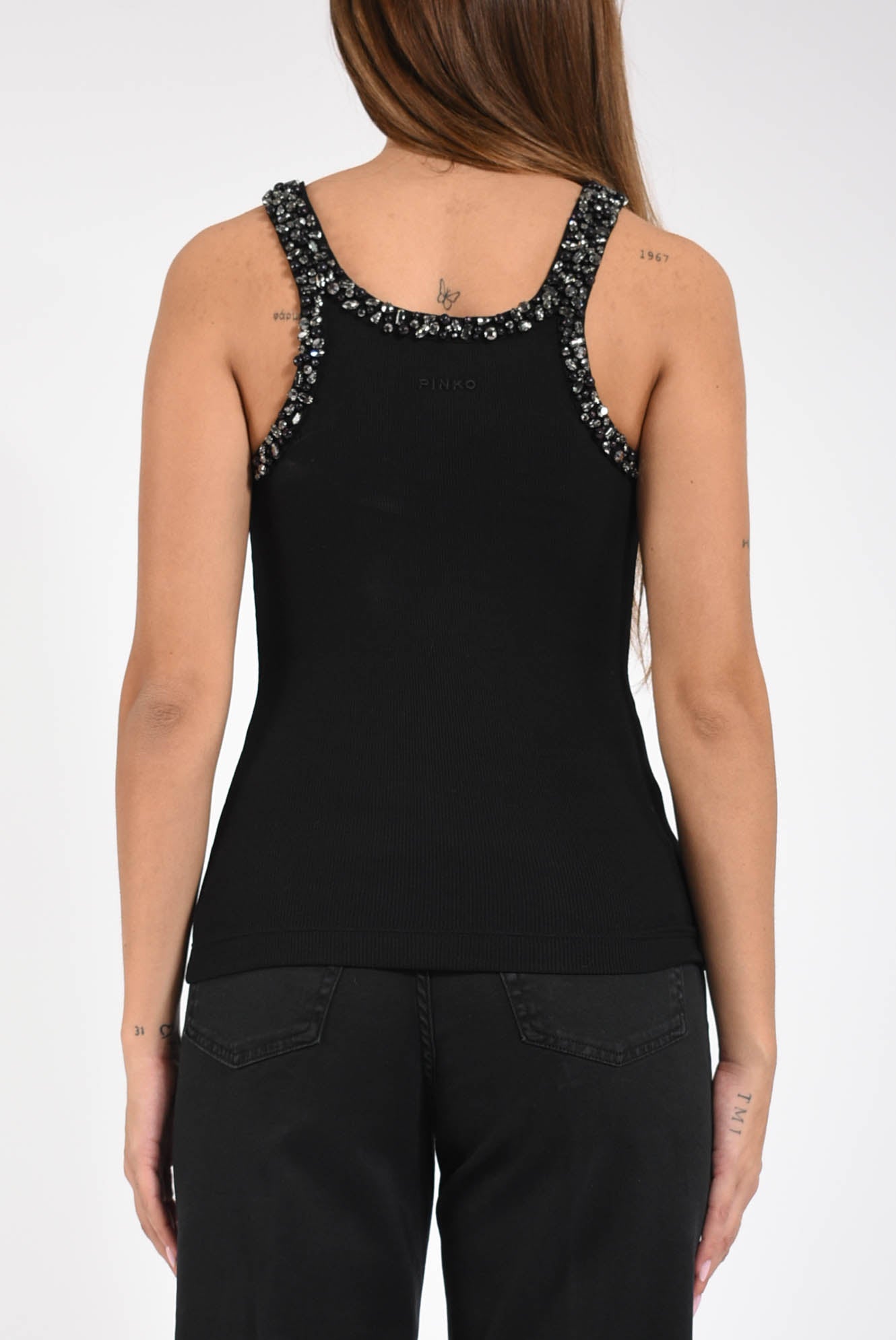 canotta con ricami gioiello coriandoli