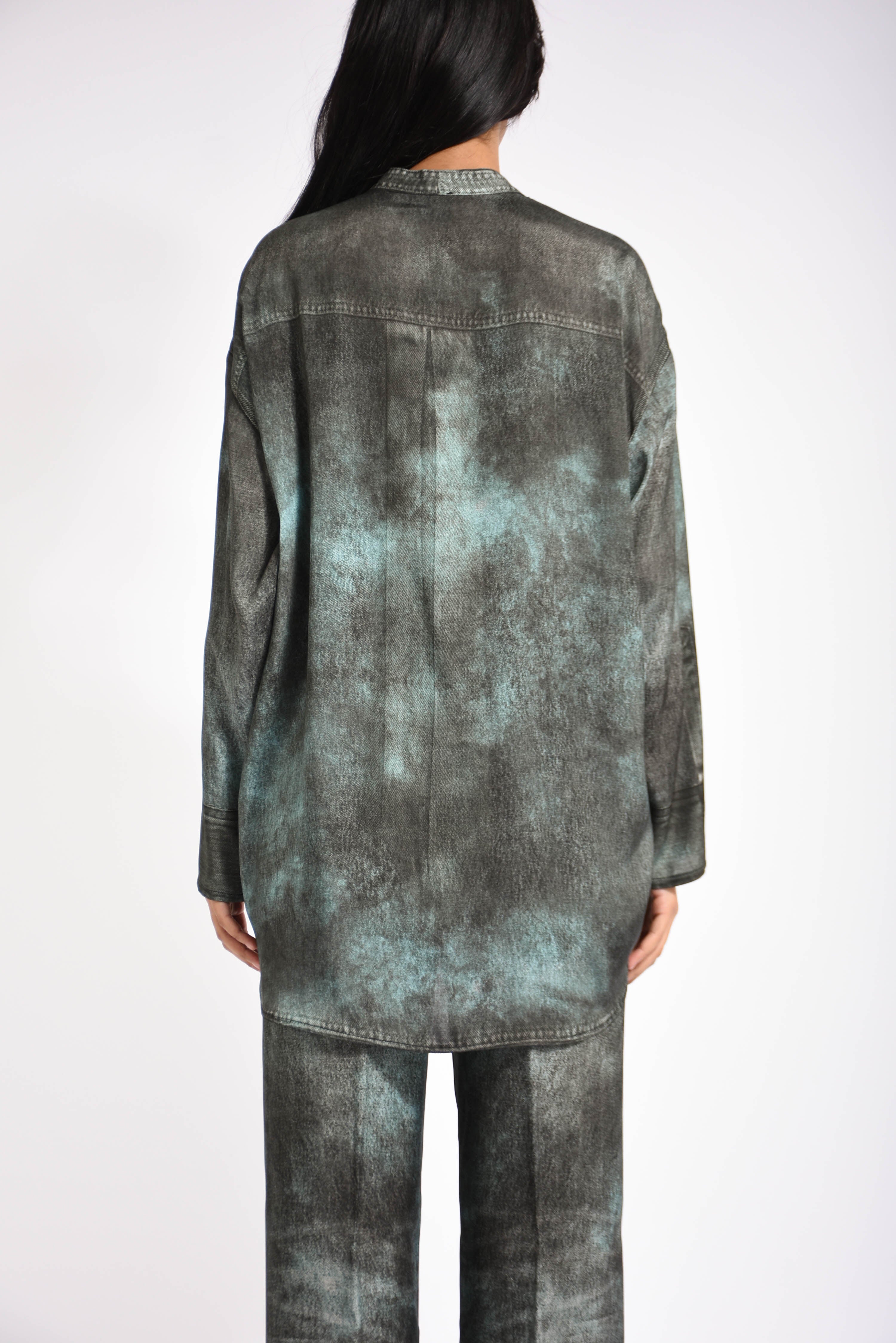 camicia in twill stampata jazz