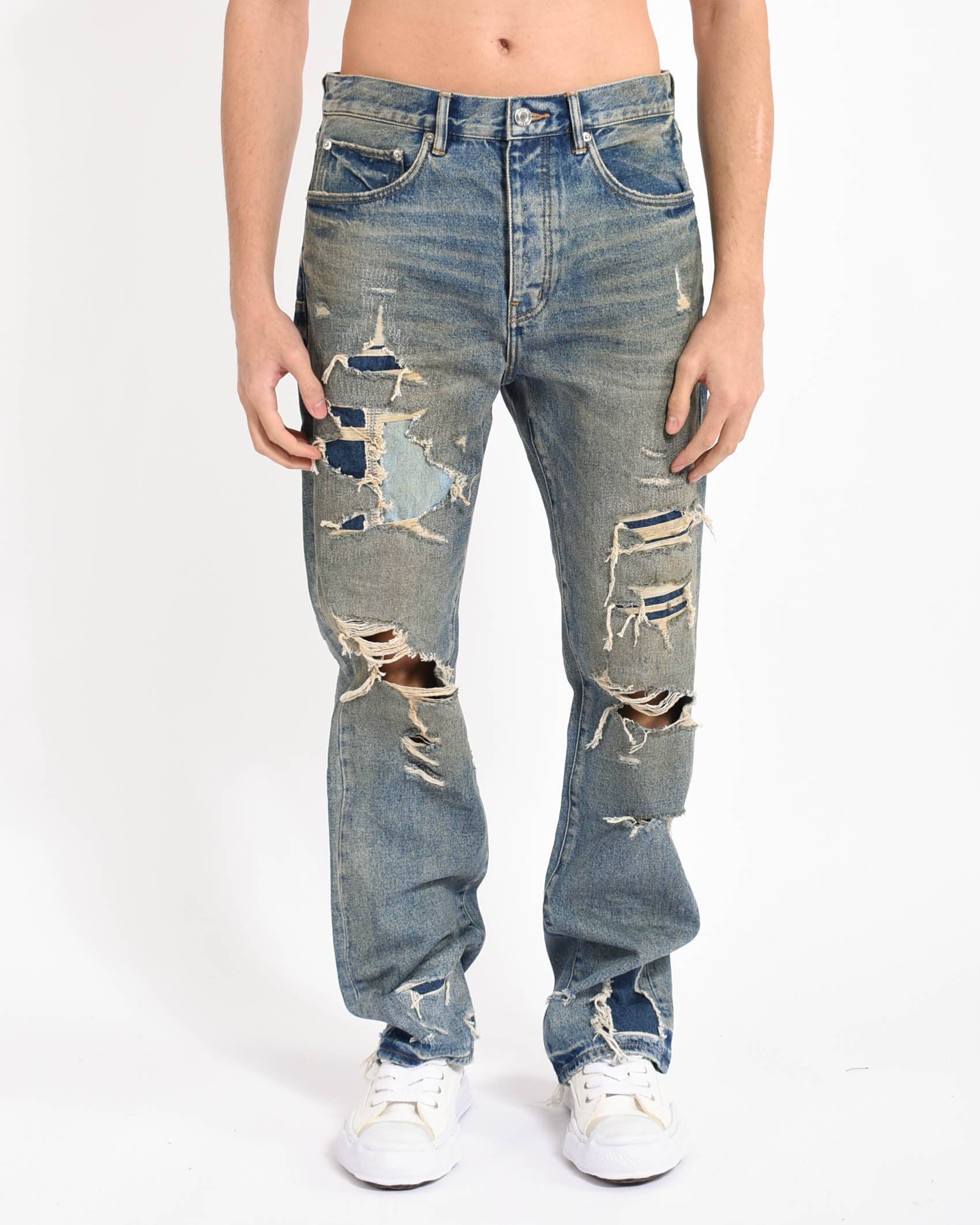 jeans straight leg Repair Blowout