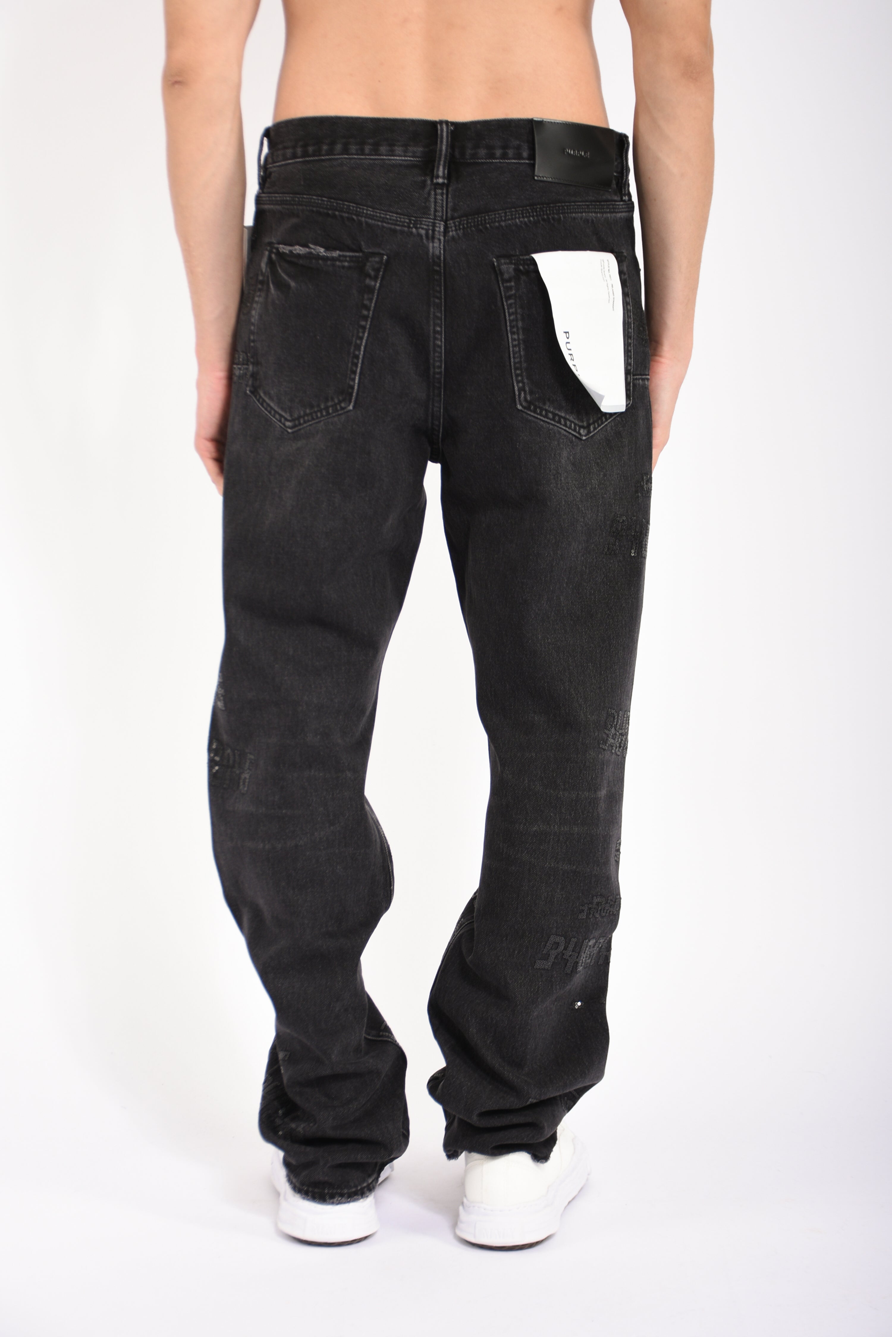 Jeans sequins wordmark