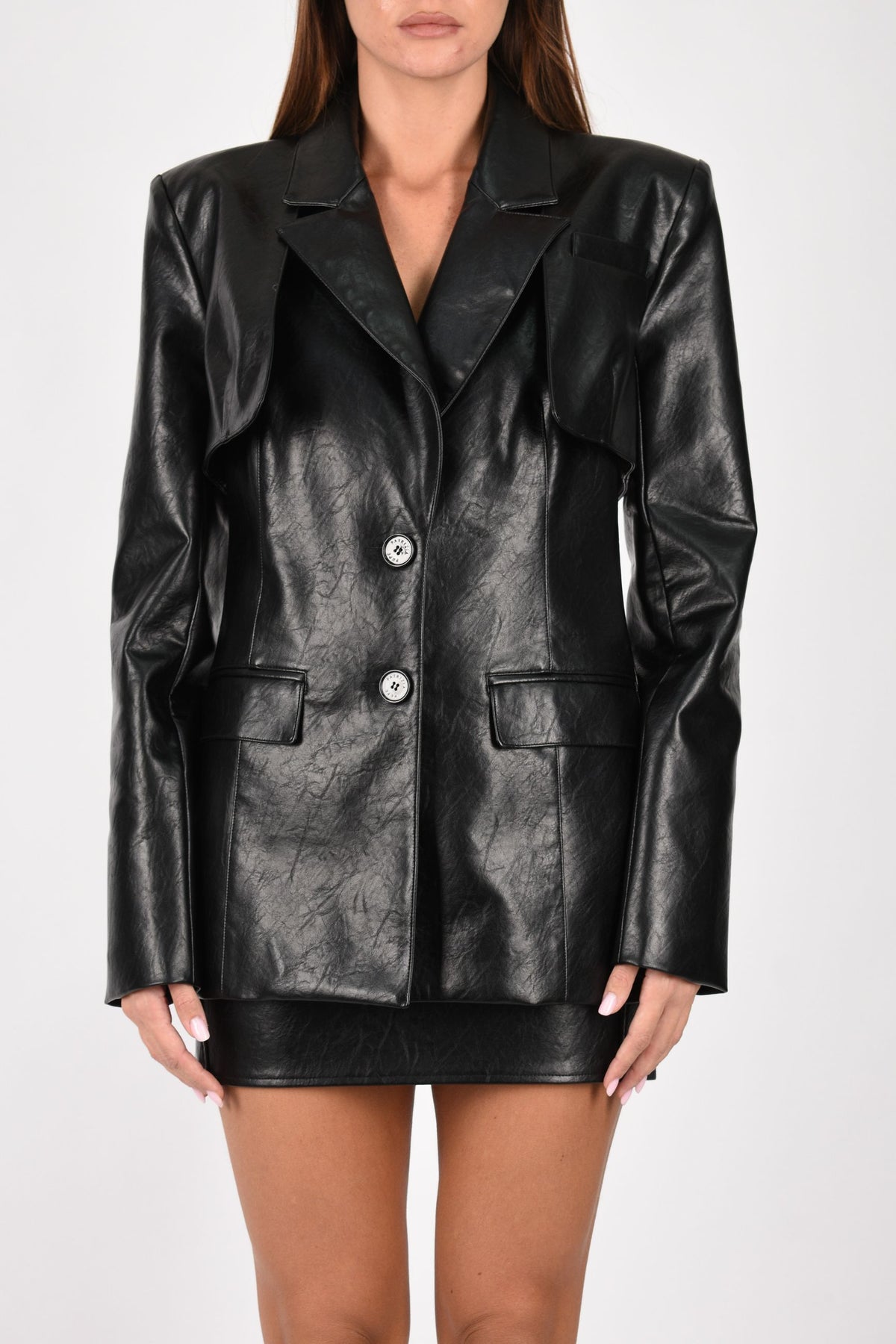 Blazer con doppia costruzione in tessuto spalmato 8S0001E070