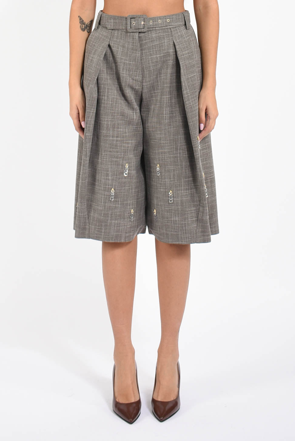 bermuda in tela tramata