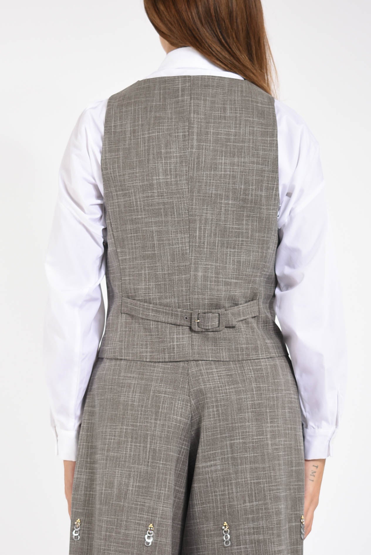 gilet in tela tramata