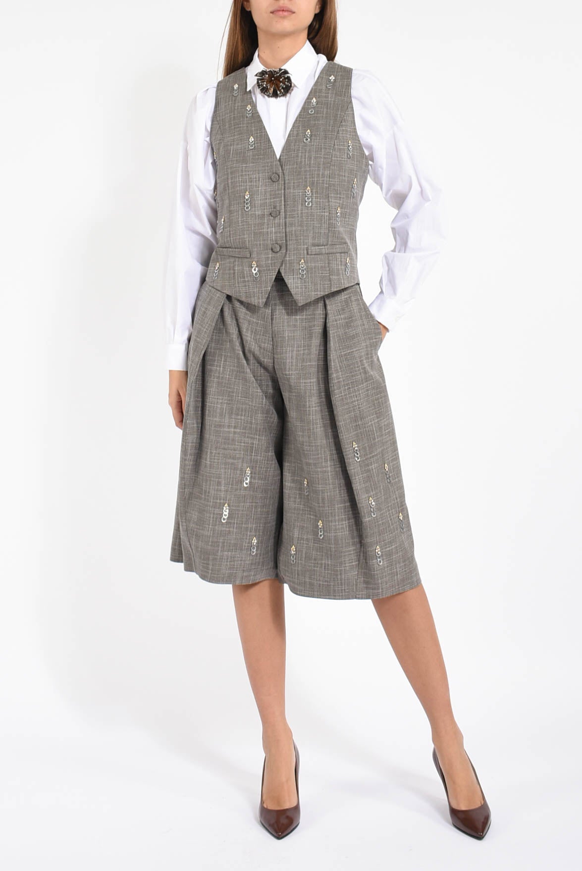 gilet in tela tramata