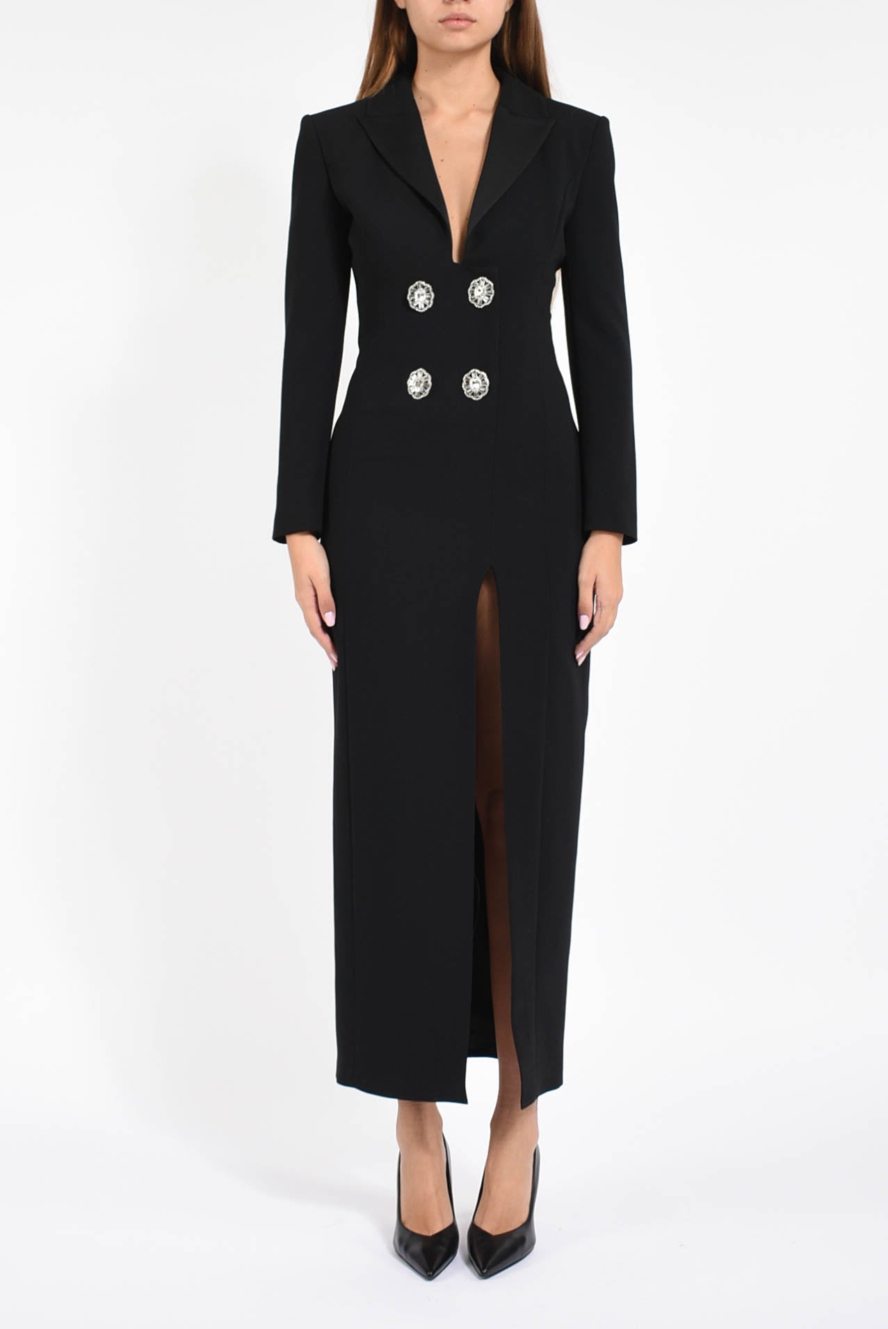 abito lungo in enver satin