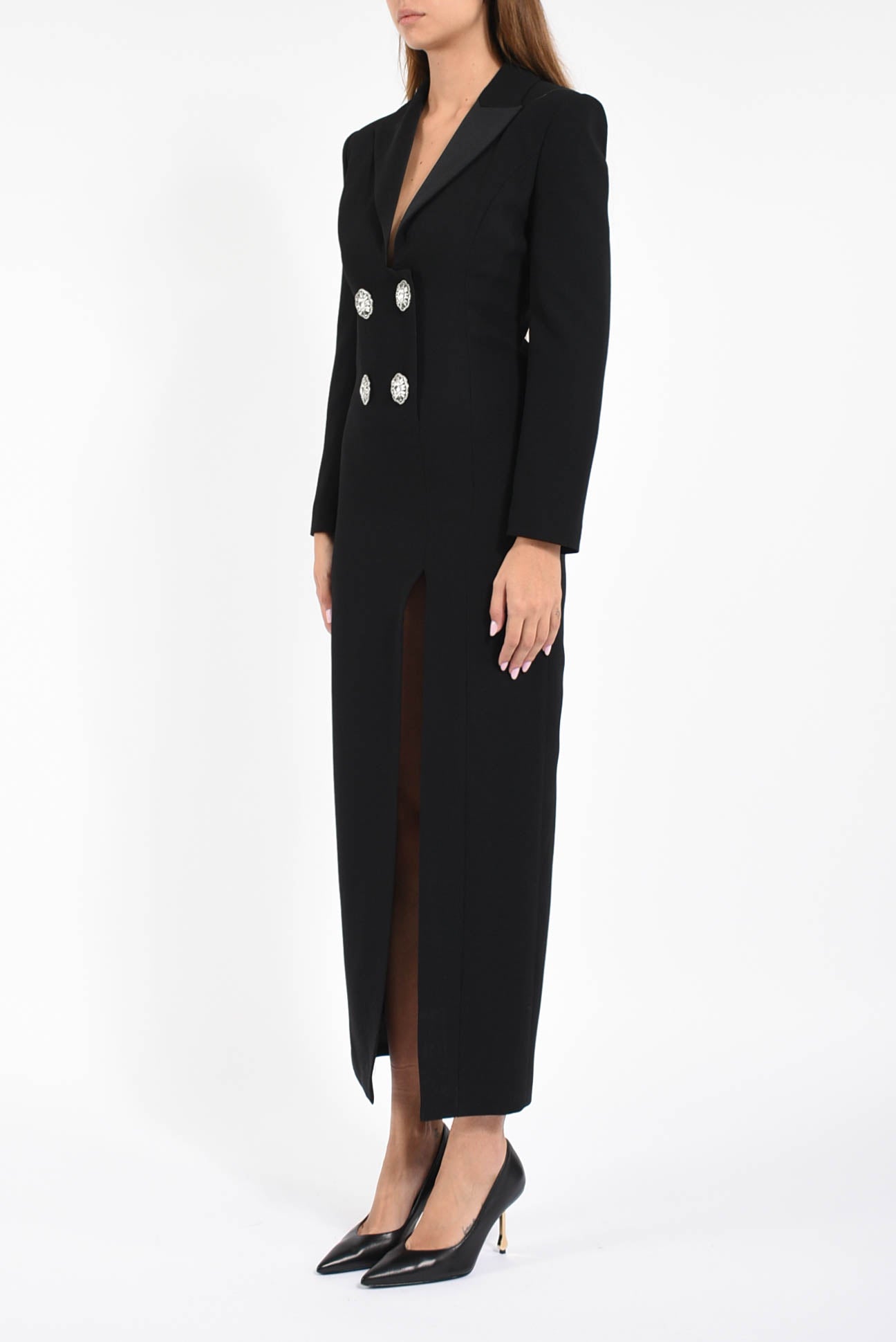 abito lungo in enver satin