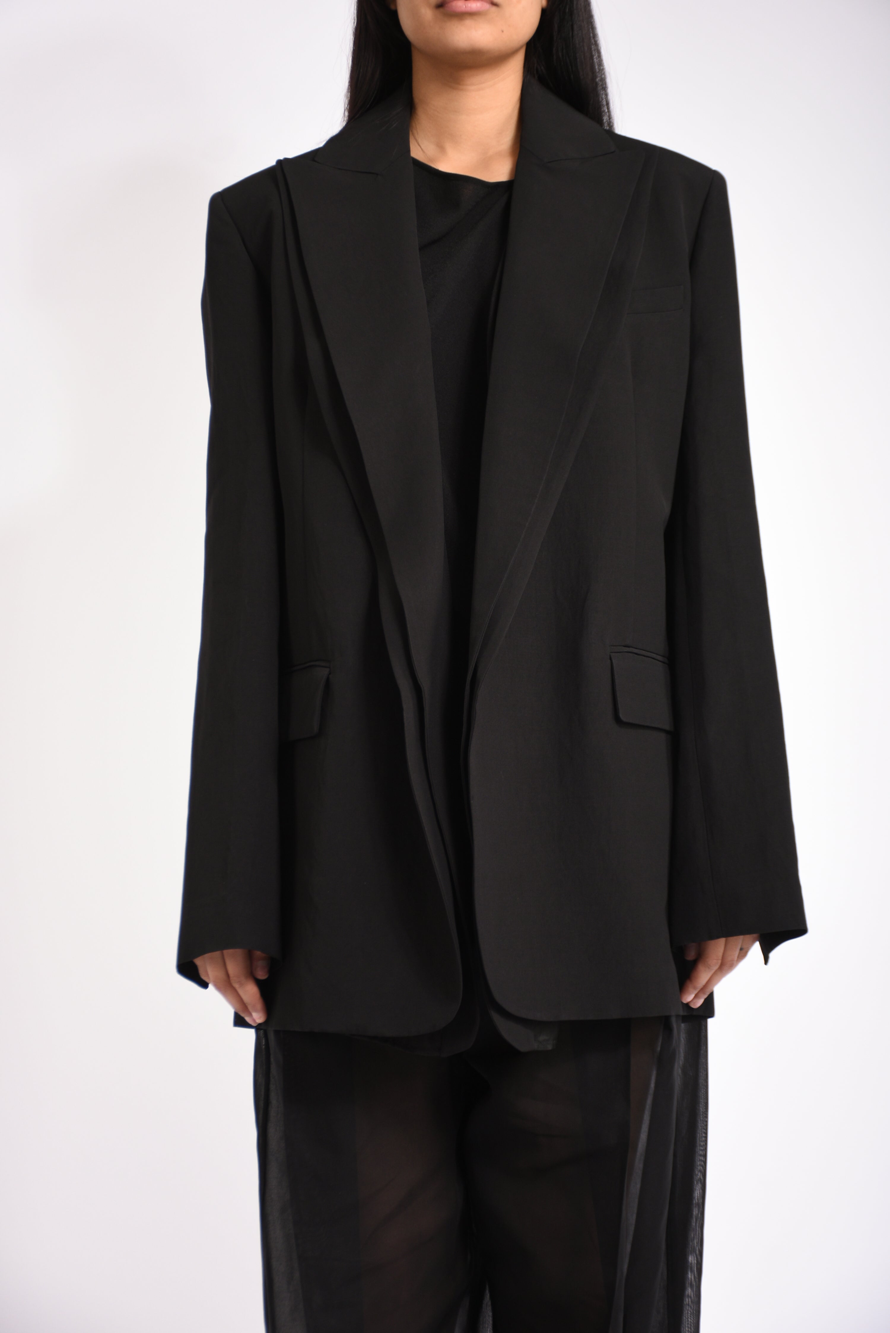 giacca doppio collo in viscosa tenuta