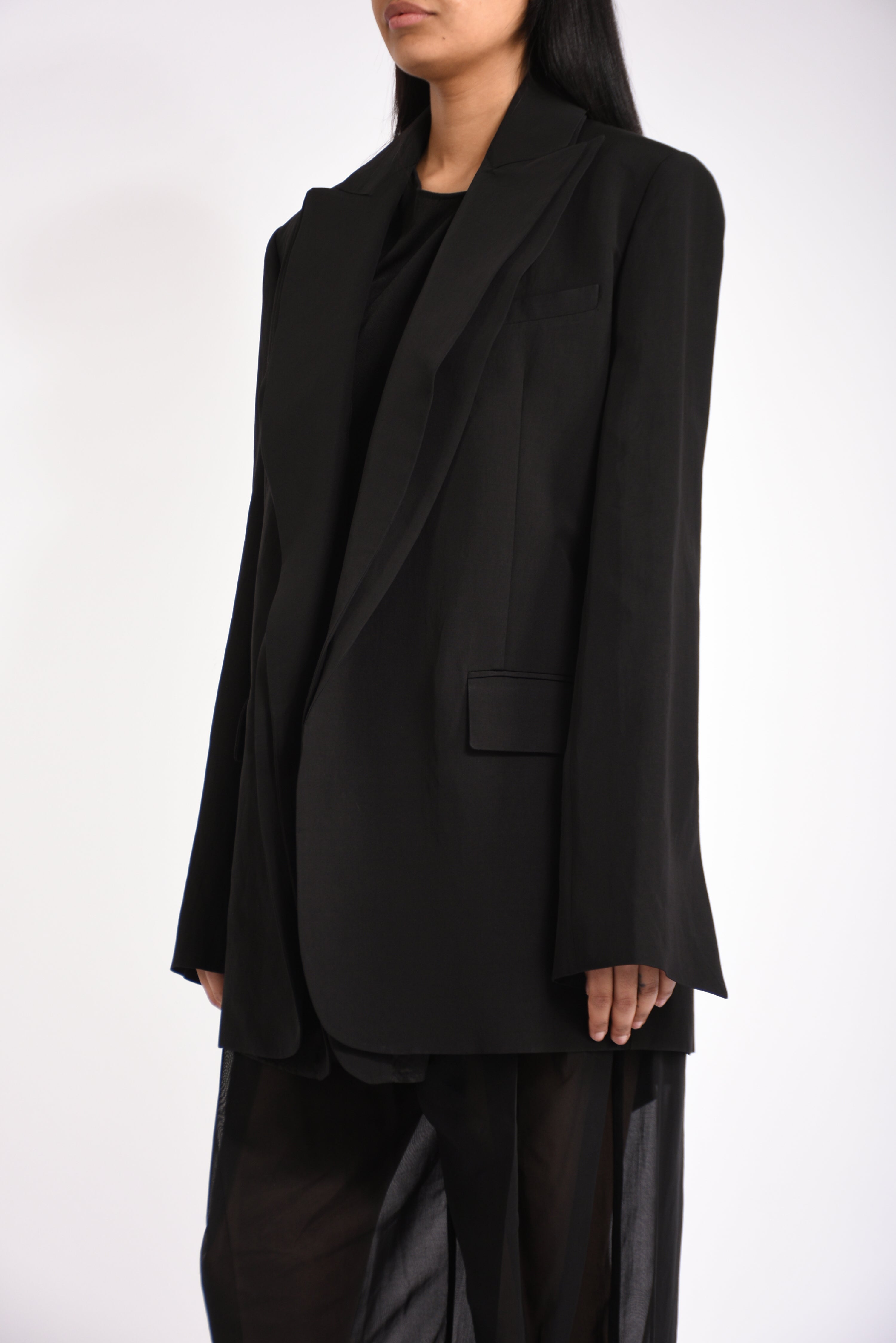 giacca doppio collo in viscosa tenuta