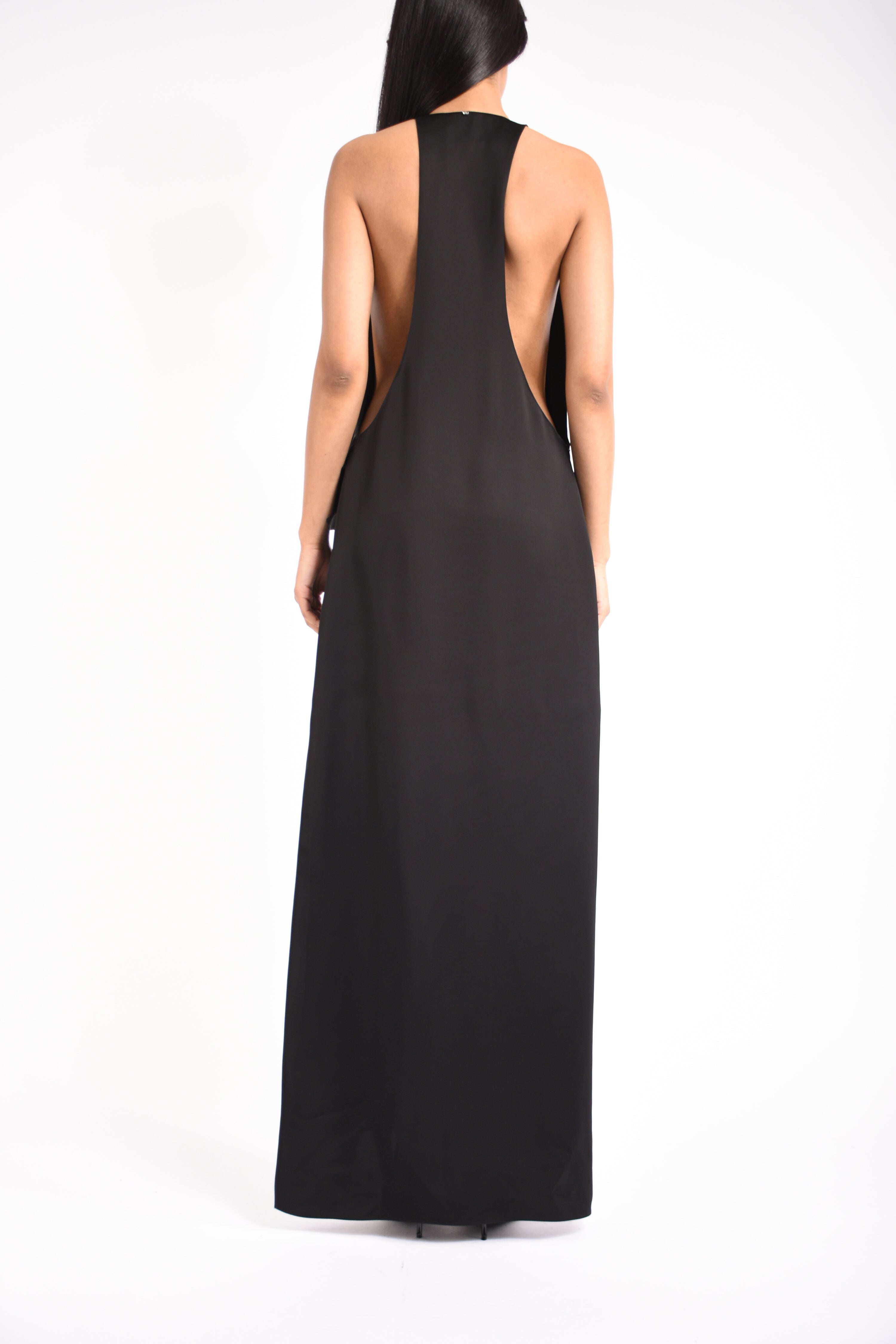 abito lungo in raso di viscosa dolmen