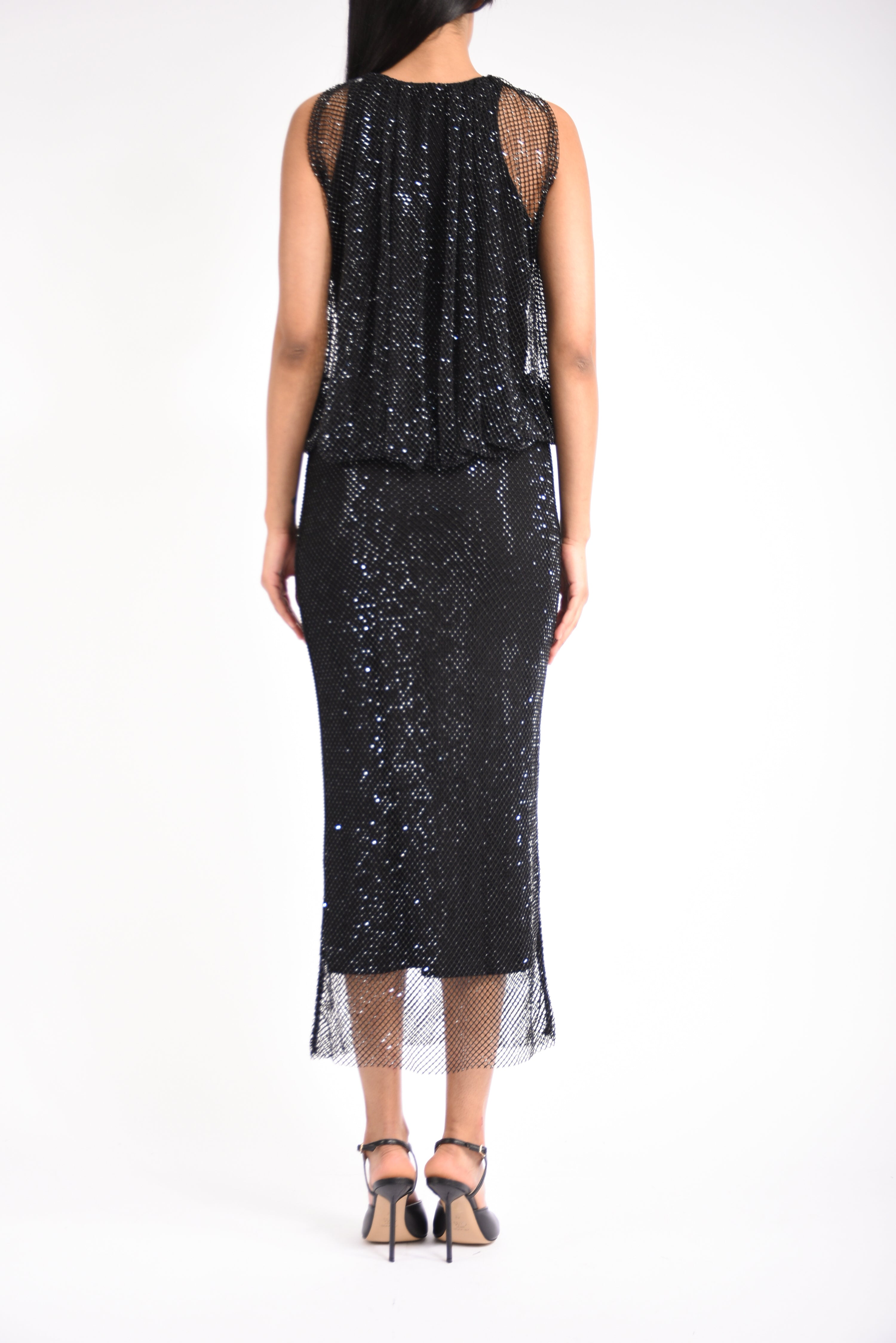 abito lungo in jersey con cristalli pappa