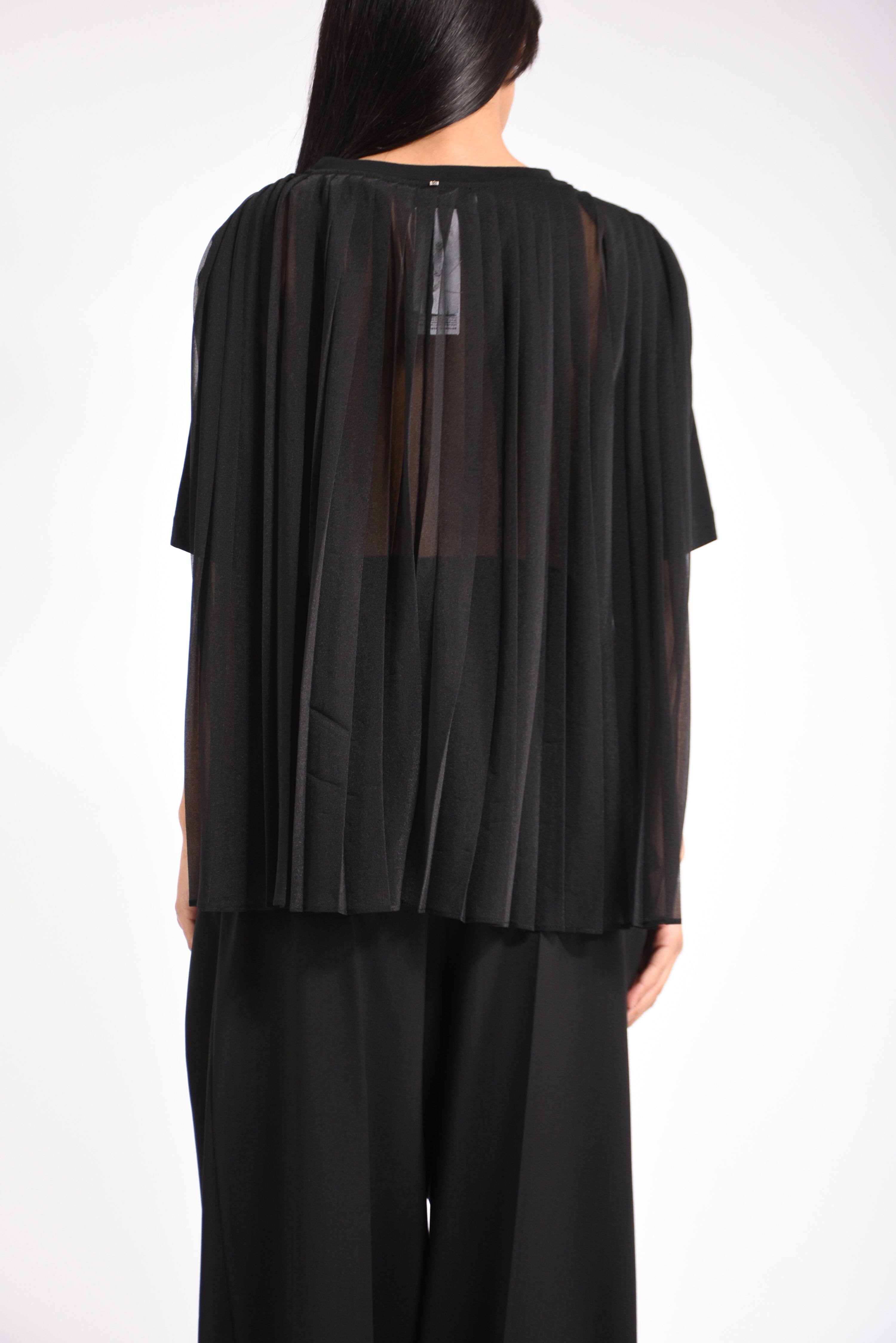 t-shirt con retro plissè spiga