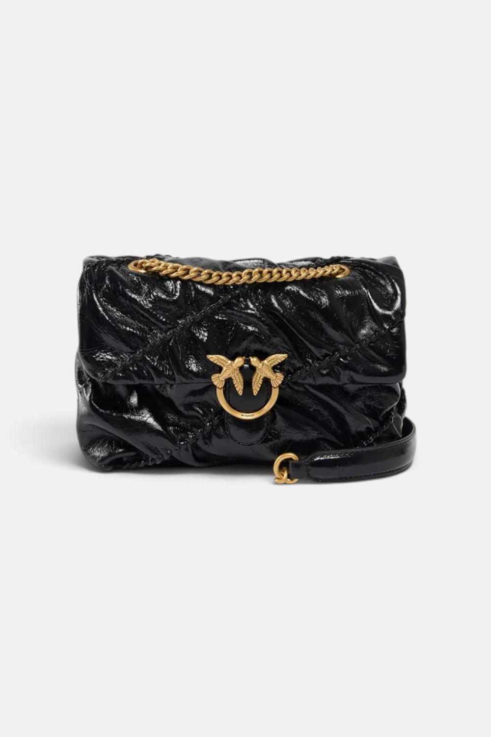 Borsa a tracolla Mini Love Bag Puff in pelle new shiny trapuntata 107162A2JC