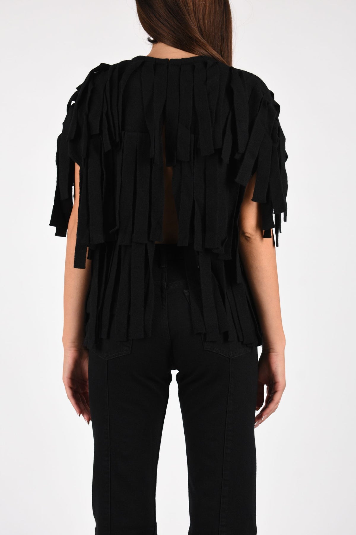 MAGLIA CON FRANGE HEW07128MC087PX