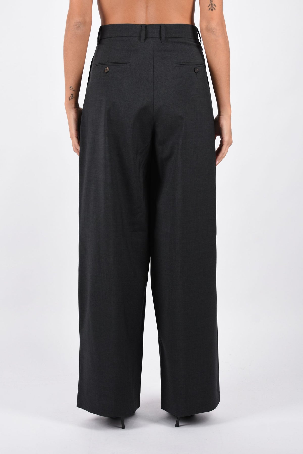 Pantalone palazzo in tela di lana SMMTARO 2629136091600