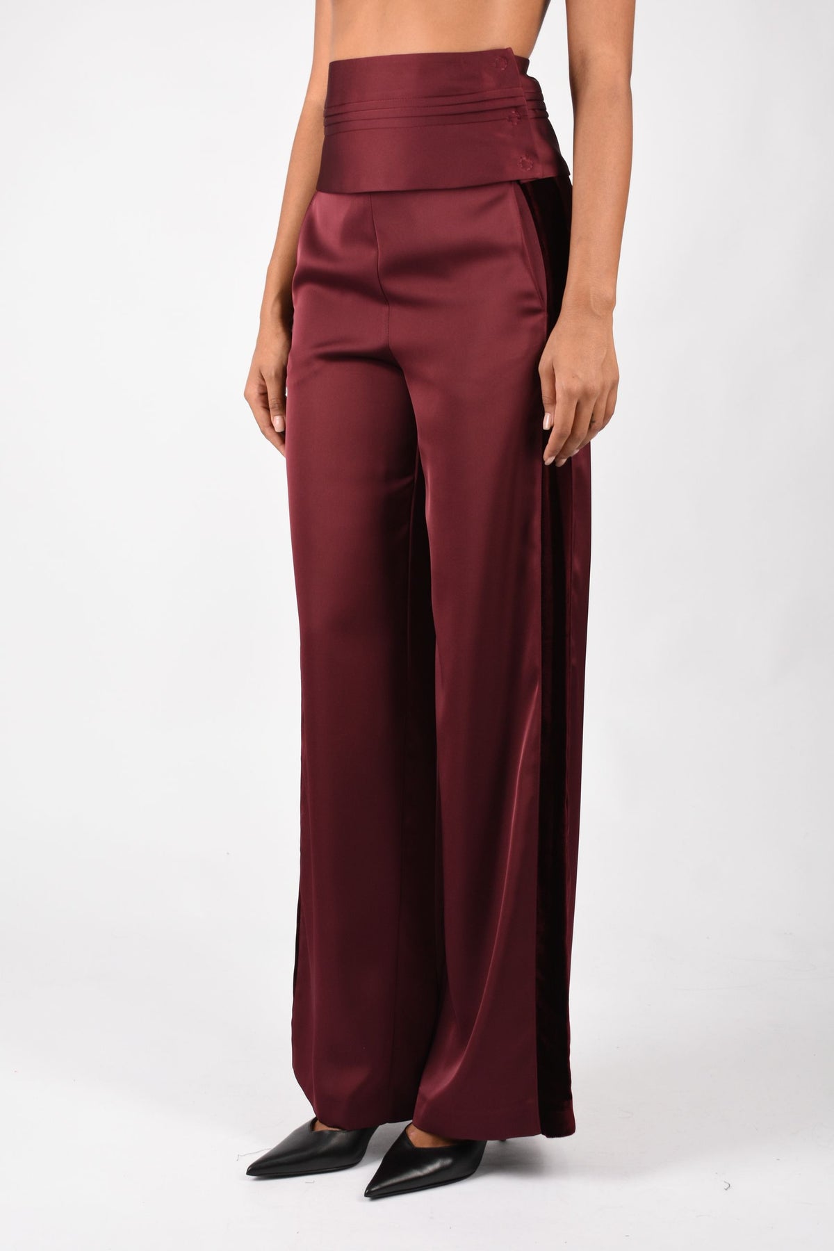 Pantaloni in raso heavy  A26CEPA10201