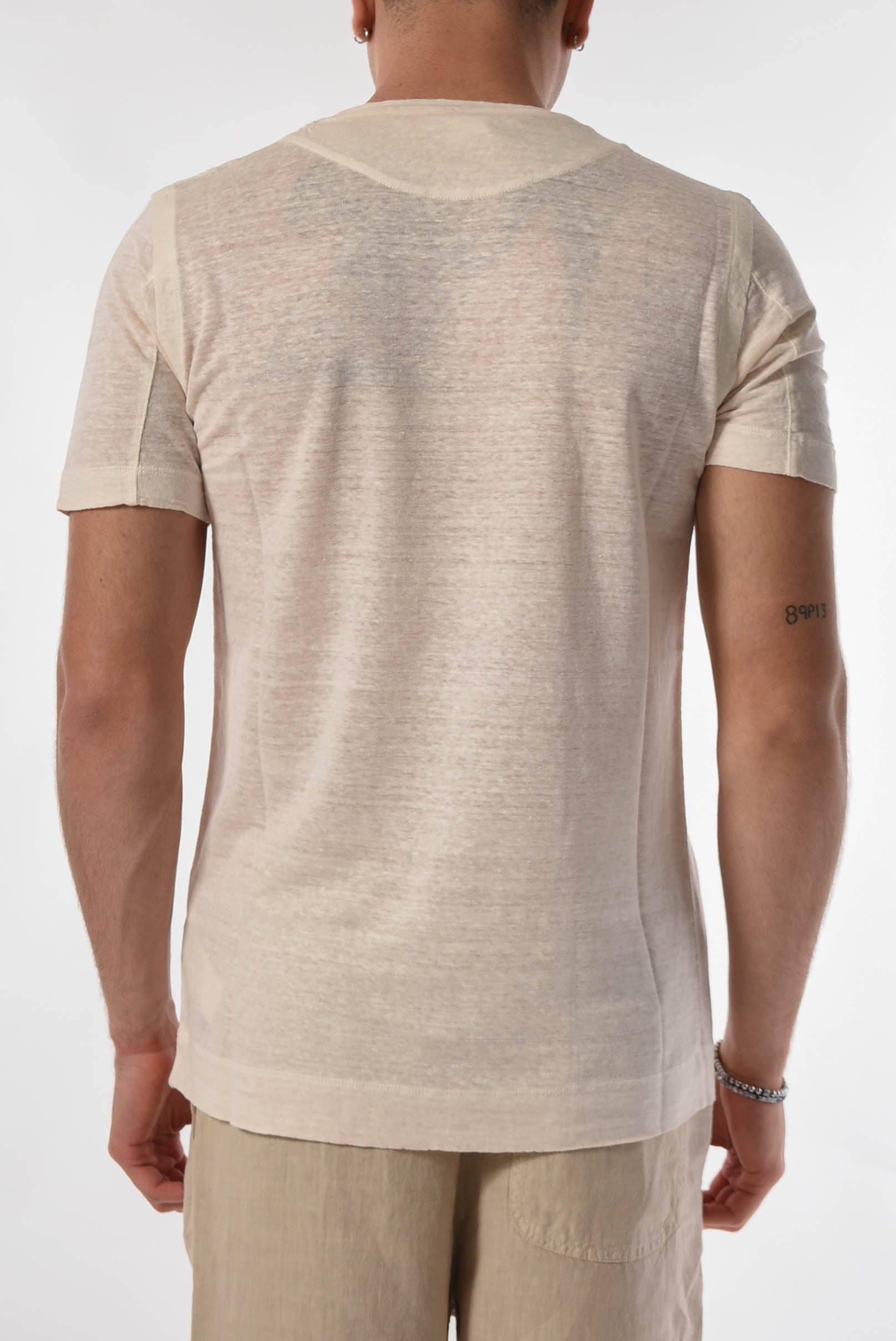 120% LINO T-shirt a V