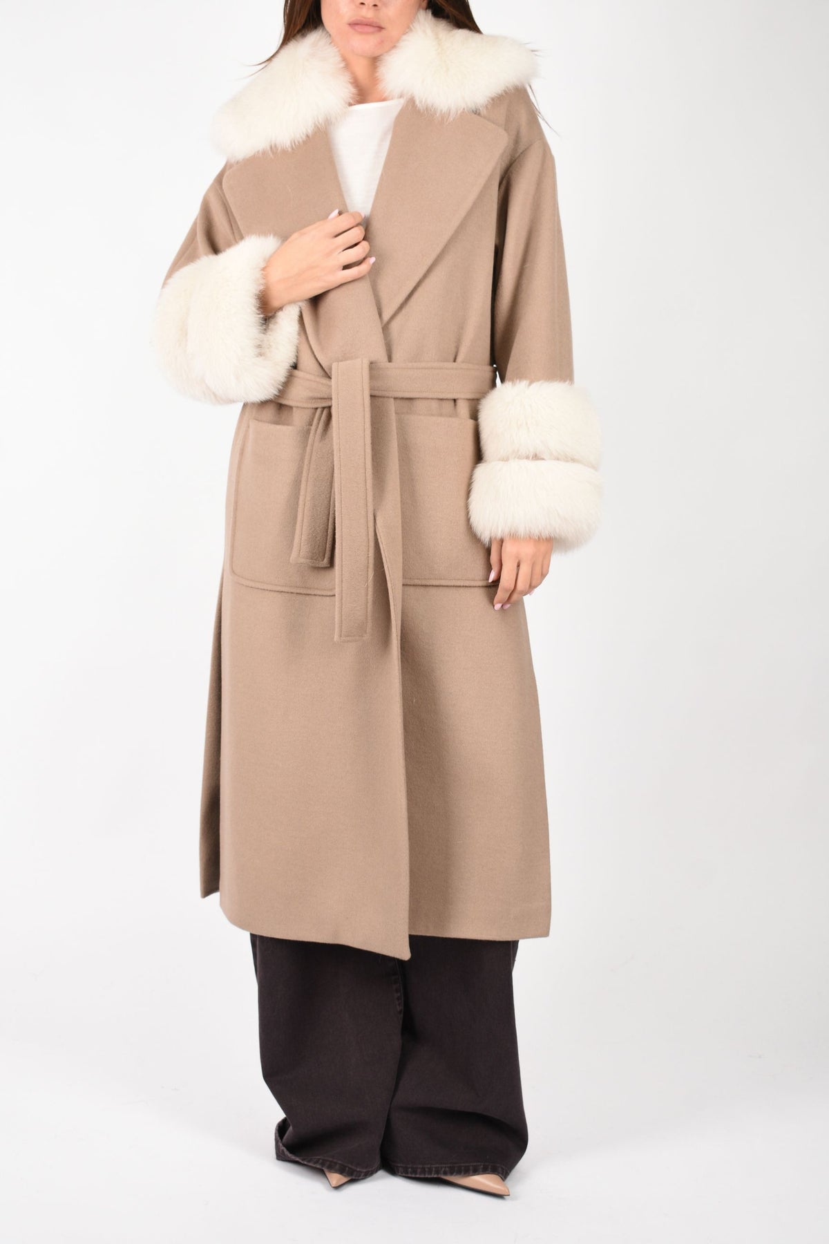 CAPPOTTO IN LANA E VOLPE CD1240