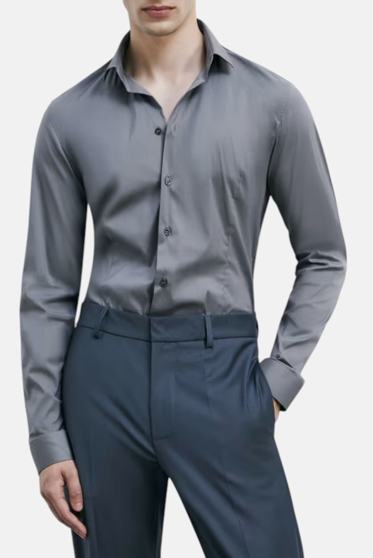 Camicia in popeline strech