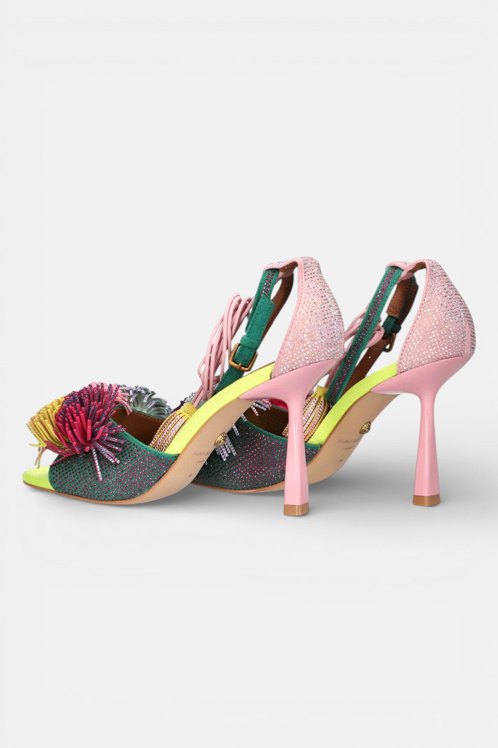sandali pom pom ankle tie