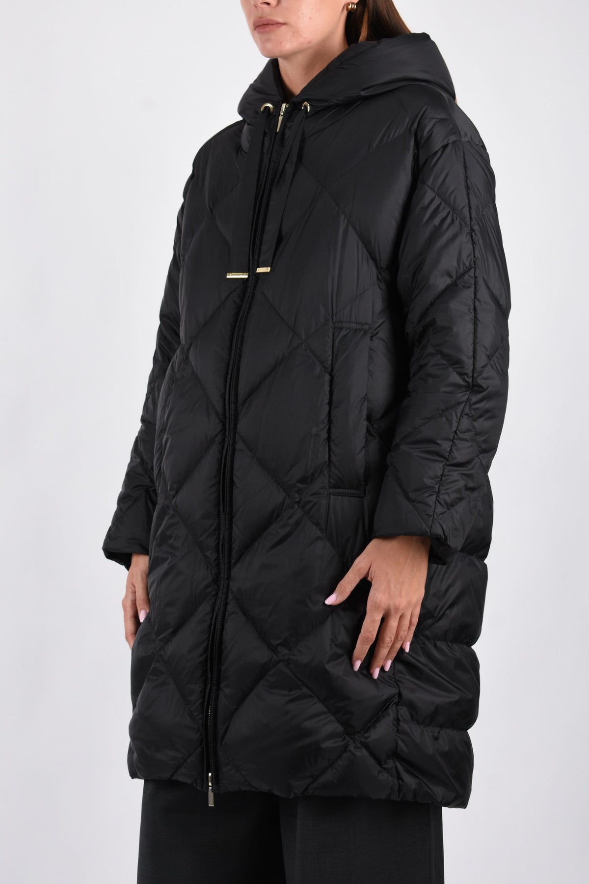 Piumino Imbottito midi con cappuccio in tela antigoccia MTCTREFE 2629496085600