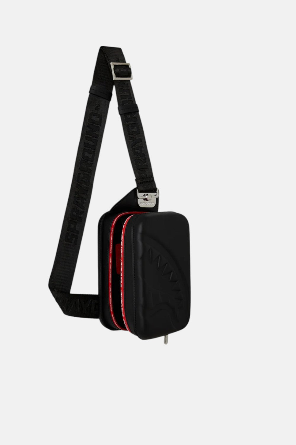 borsa a tracolla printed zipper hard shell