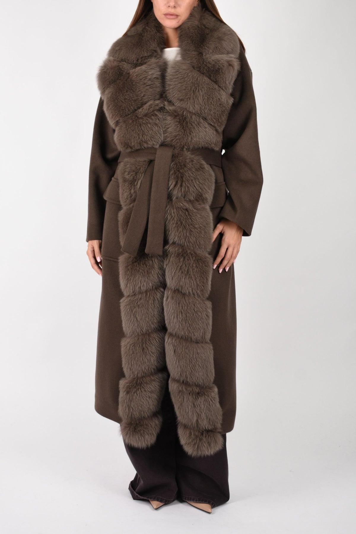 CAPPOTTO IN LANA E VOLPE CD1245