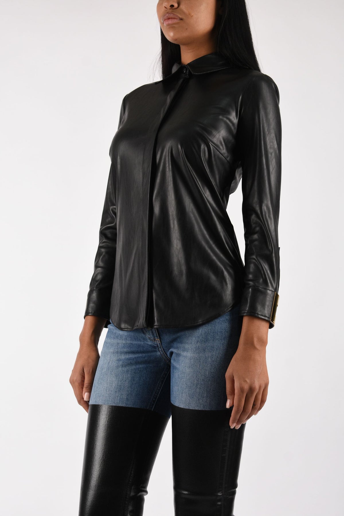 Camicia con logo gioiello CA19566E2