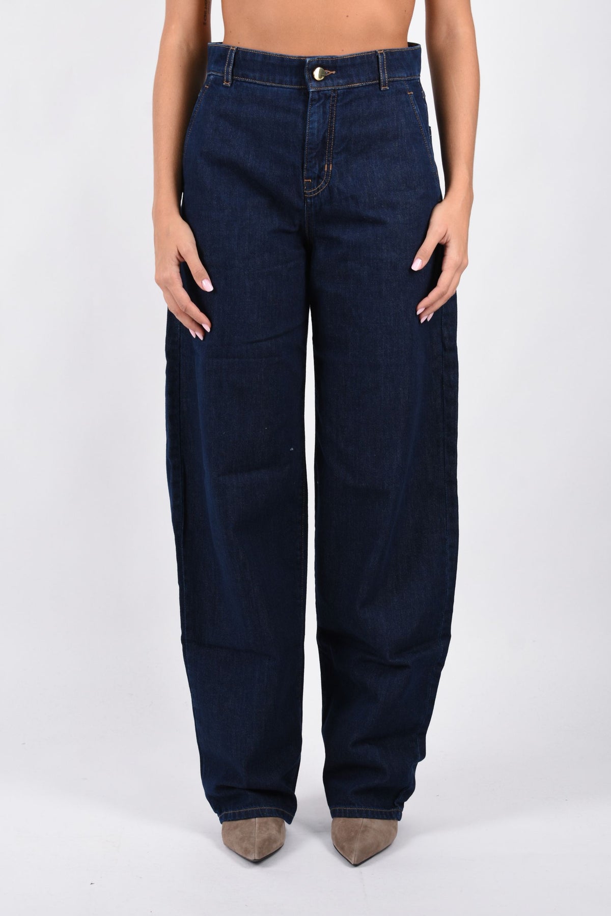 Pantalone barrel leg in denim MSTCONICO 2626186021600