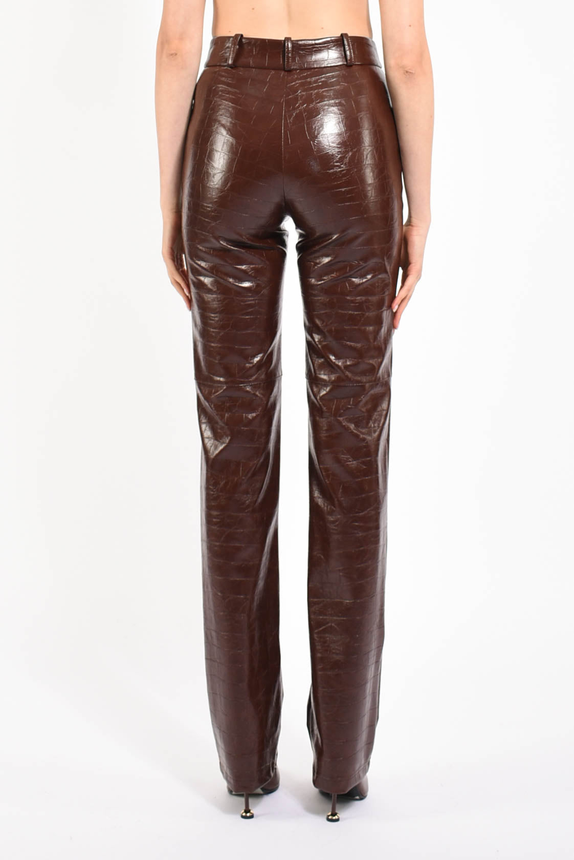 pantaloni in ecopelle