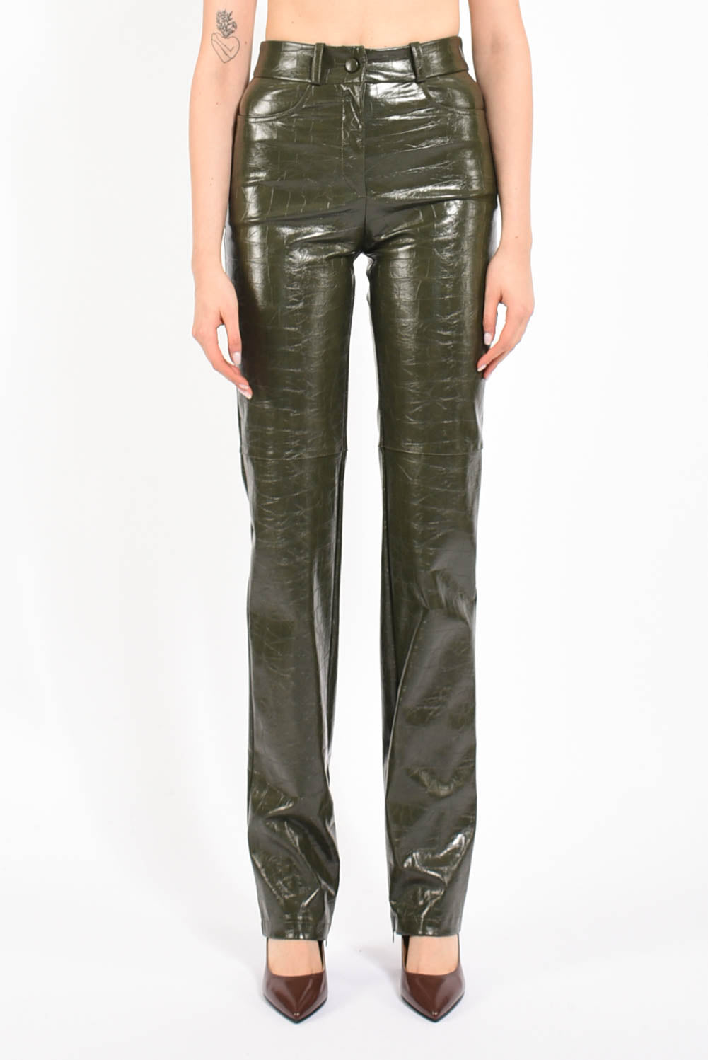 pantaloni in ecopelle