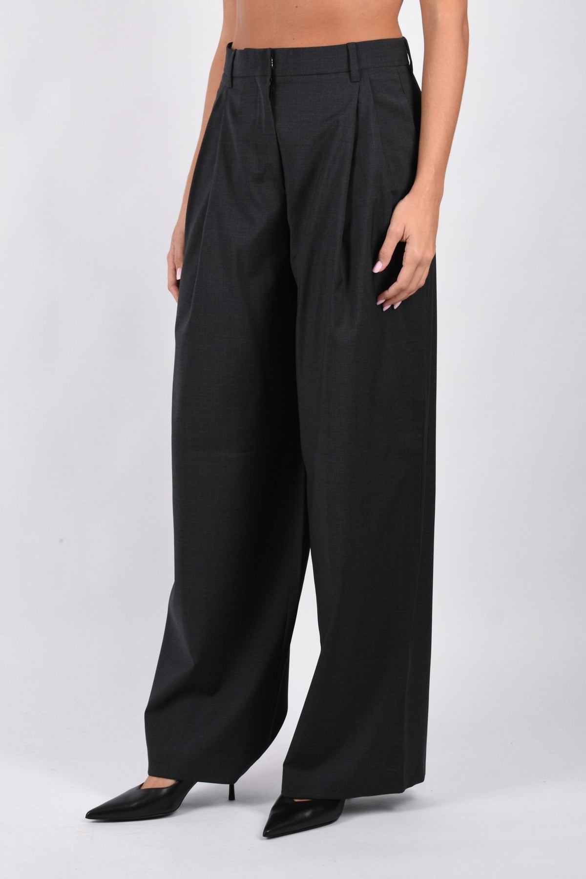 Pantalone palazzo in tela di lana SMMTARO 2629136091600