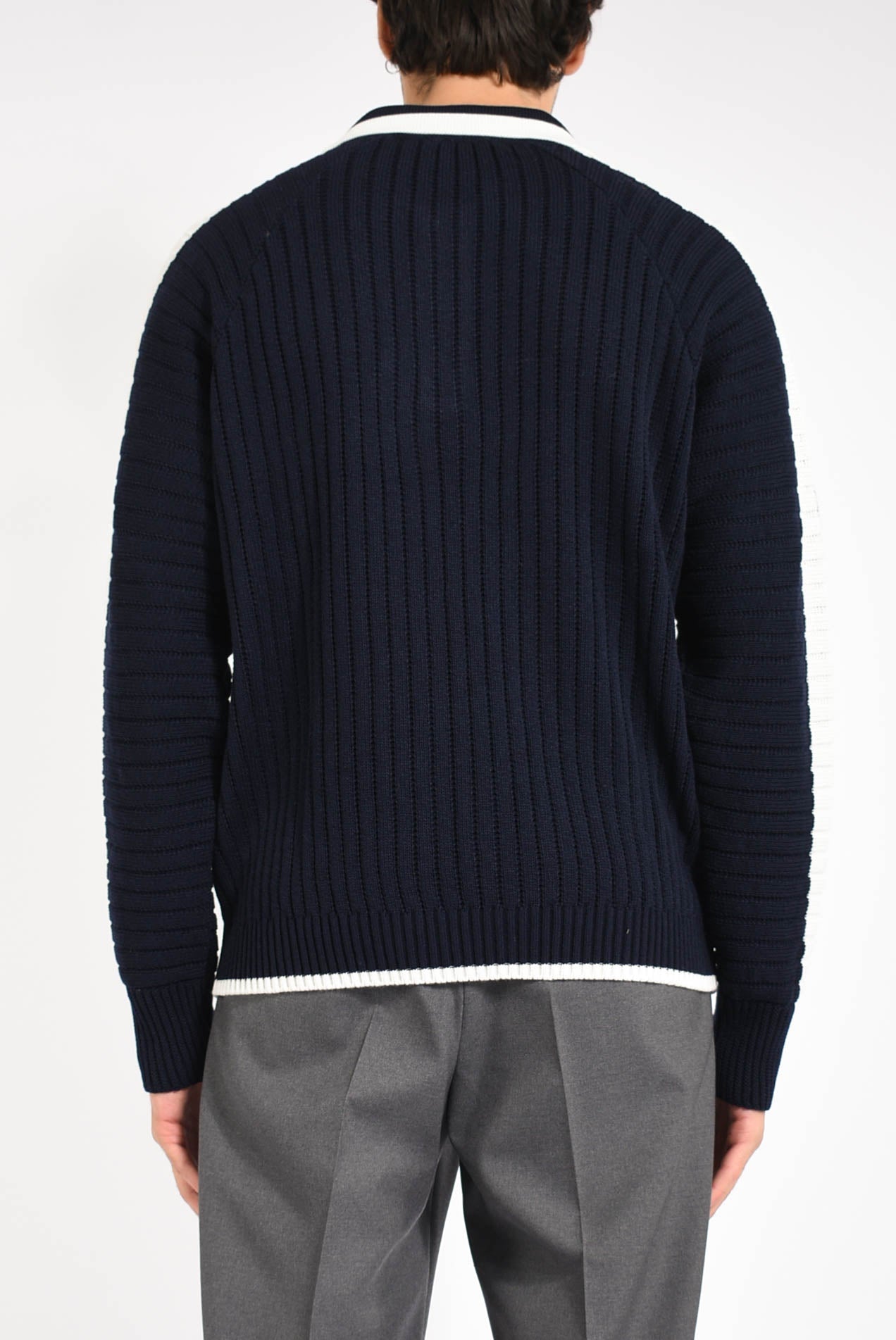 Polo rigata in misto lana