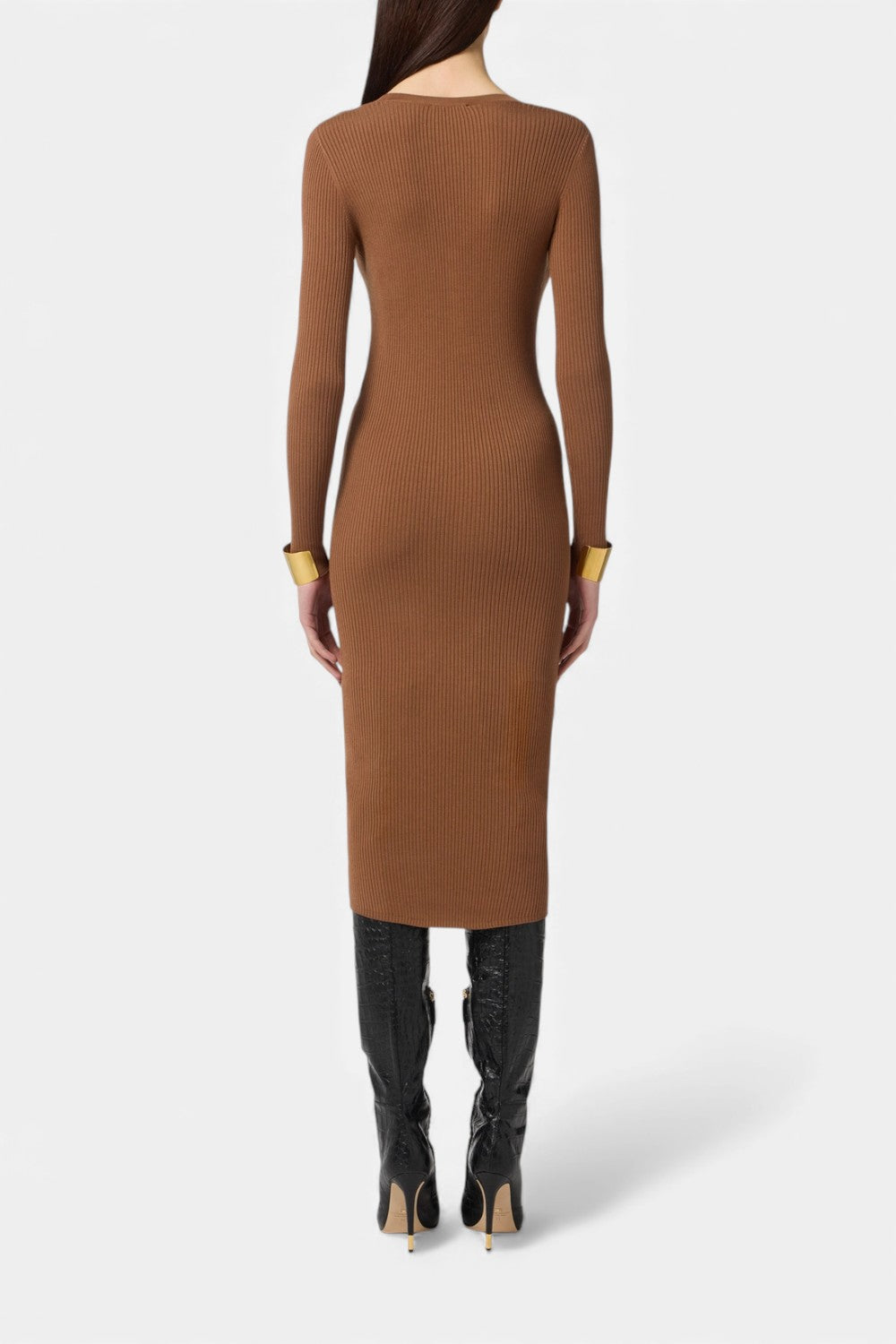 abito midi in maglia a costine