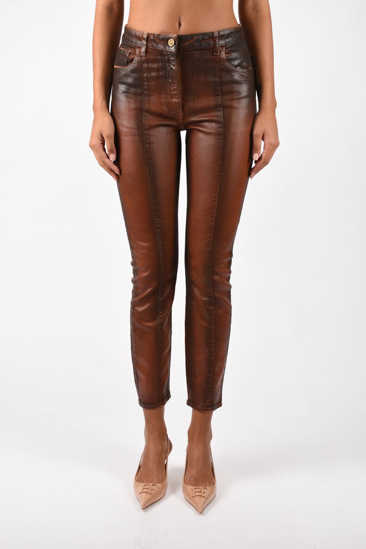 Jeans loose effetto laminato PJ26N66E2