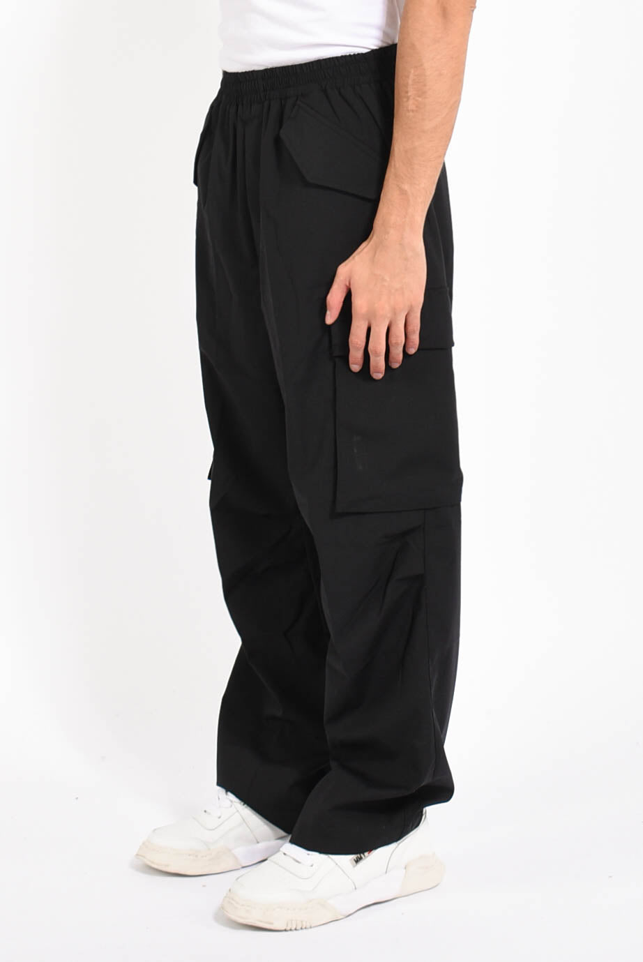 Pantaloni cargo in misto lana