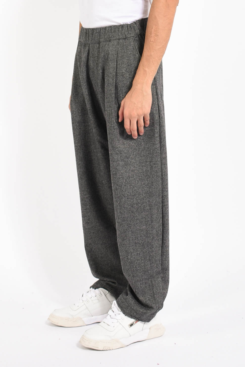 Pantaloni spigati in misto lana