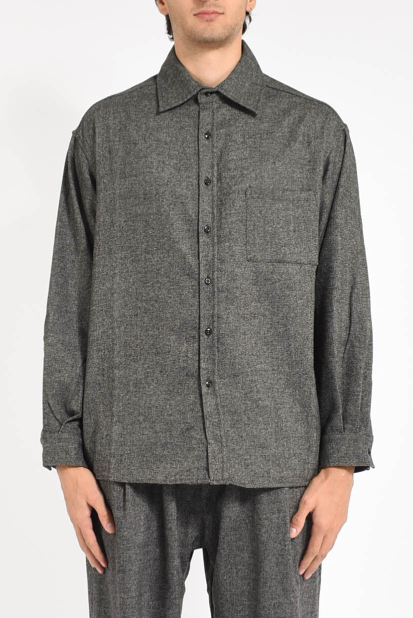 Camicia spigata in misto lana