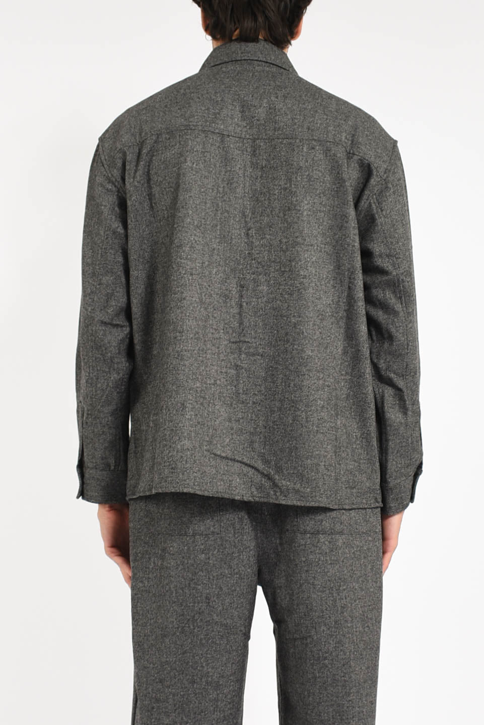 Camicia spigata in misto lana