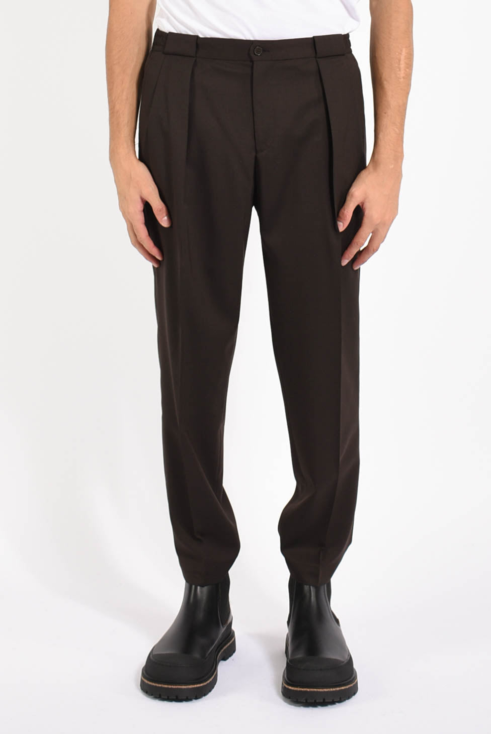 Pantaloni portobellos in misto lana