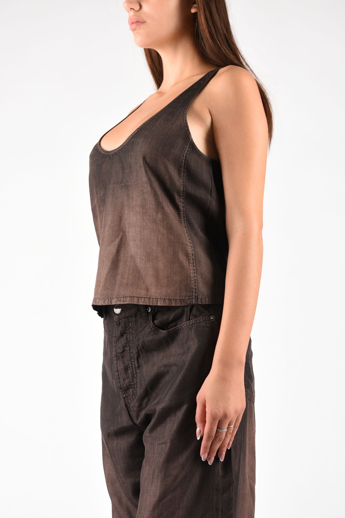 Canotta in denim fluido spalmato
 DE NORIAN-S A23282068YF