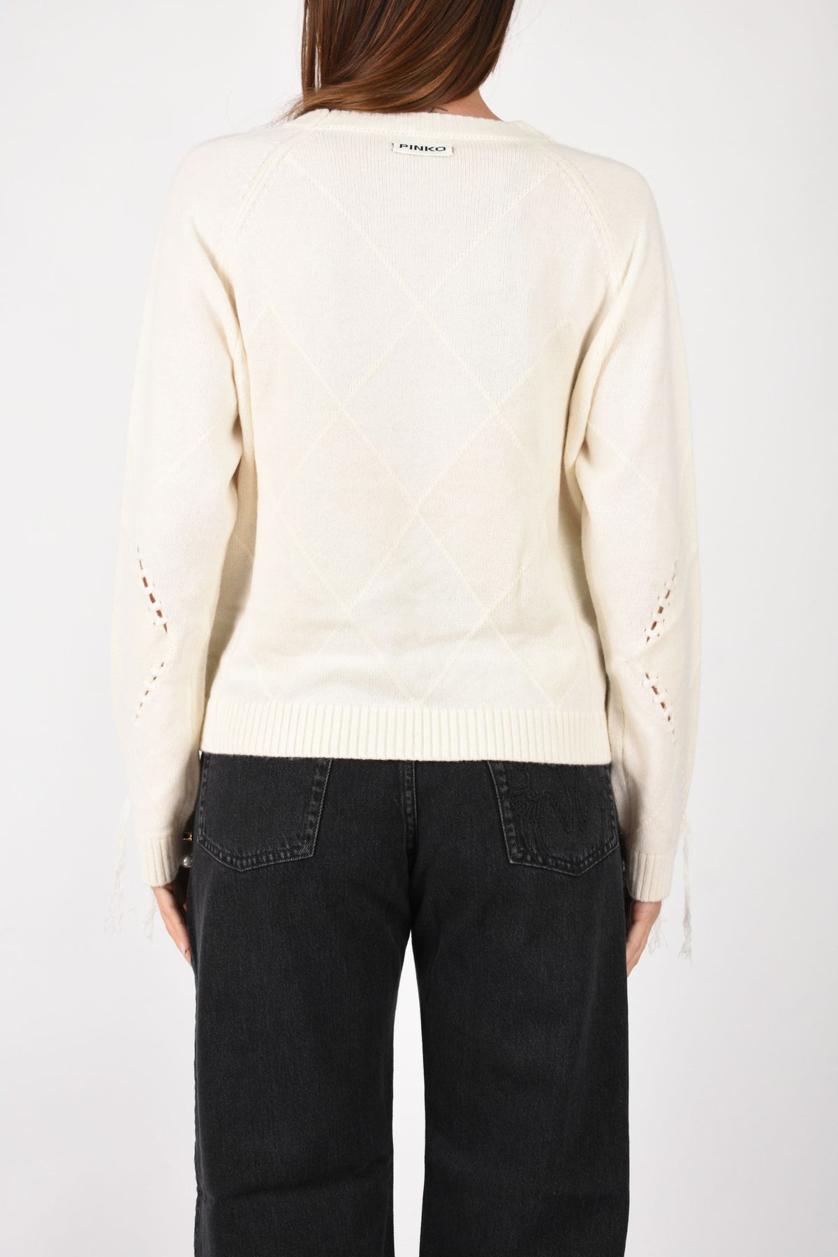 Maglione in lana e cashmere con maxi rombi 107377A3JE