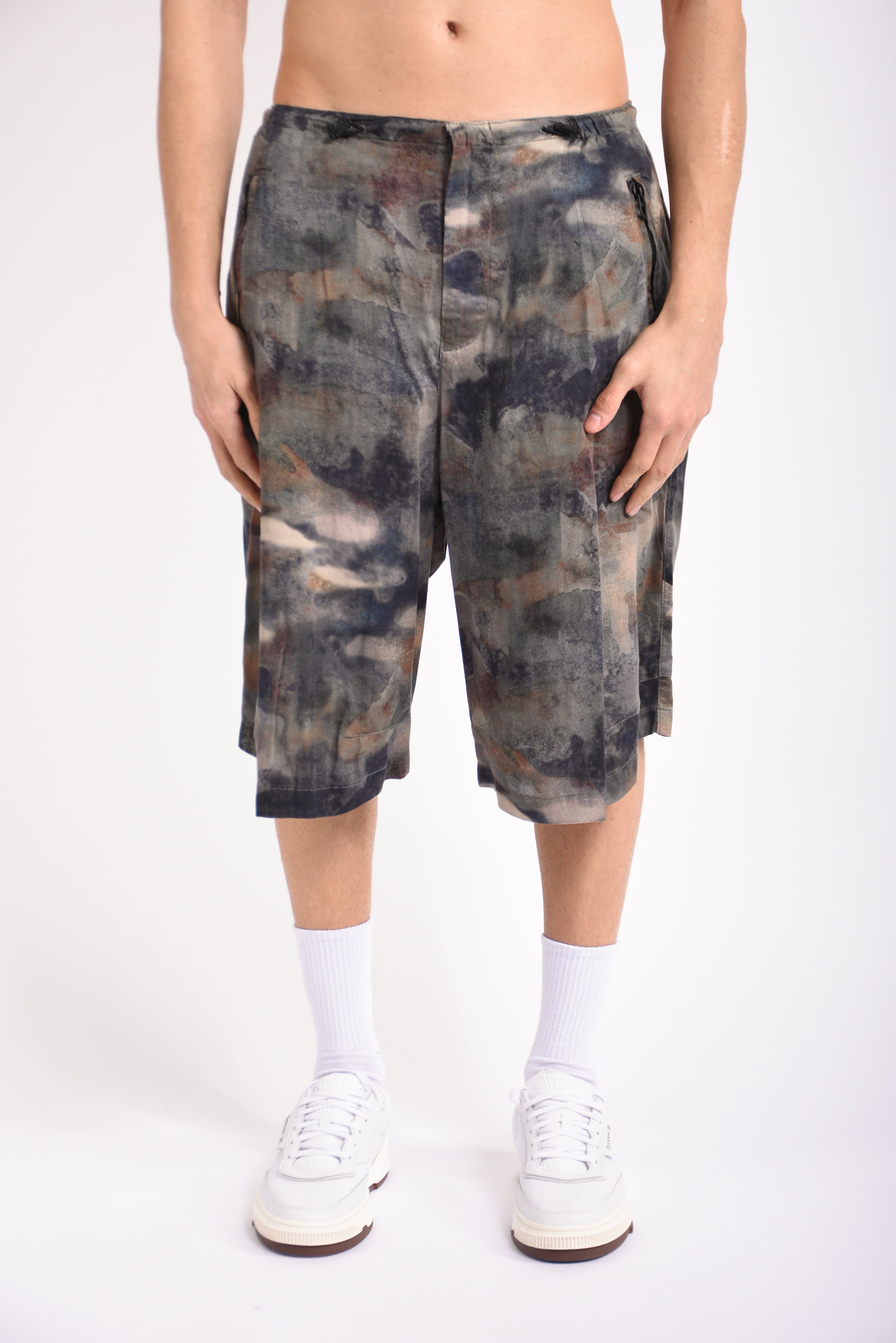 Bermuda  in raso stampa camouflage